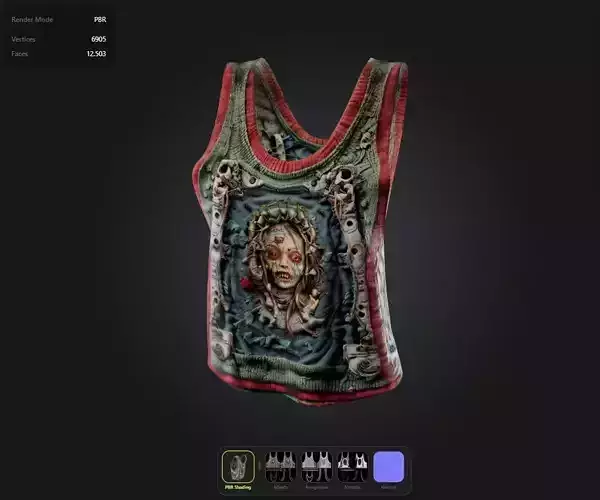 Zombie Top game ready UE5 PBR