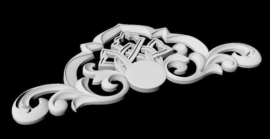 Central decor ornament for furniture 3D model_3