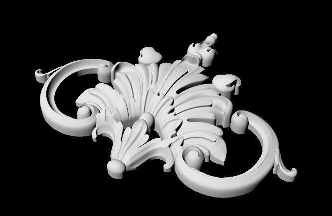 Central decor ornament for furniture 3D model_2