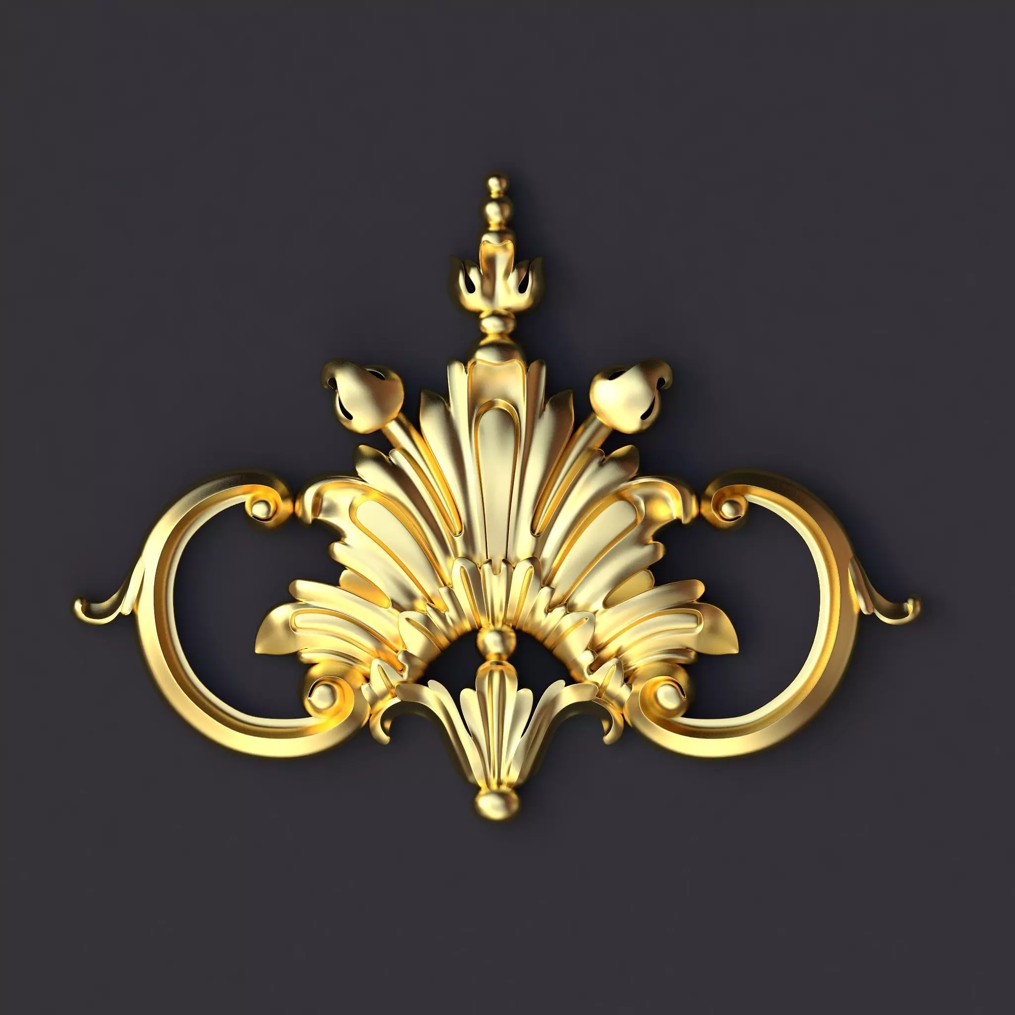 Central decor ornament for furniture 3D model_0