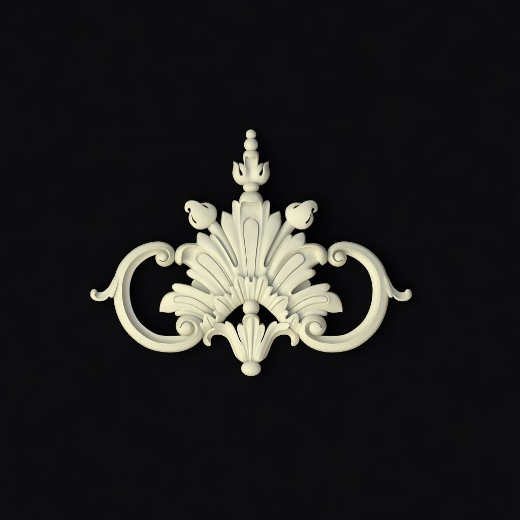 Central decor ornament for furniture 3D model_1