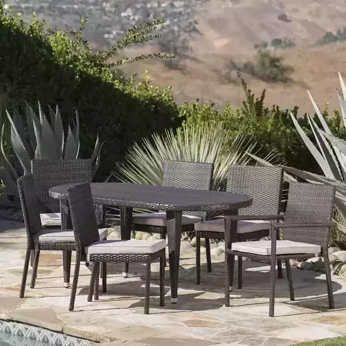 Byrne Person Oval Outdoor Dining Set 