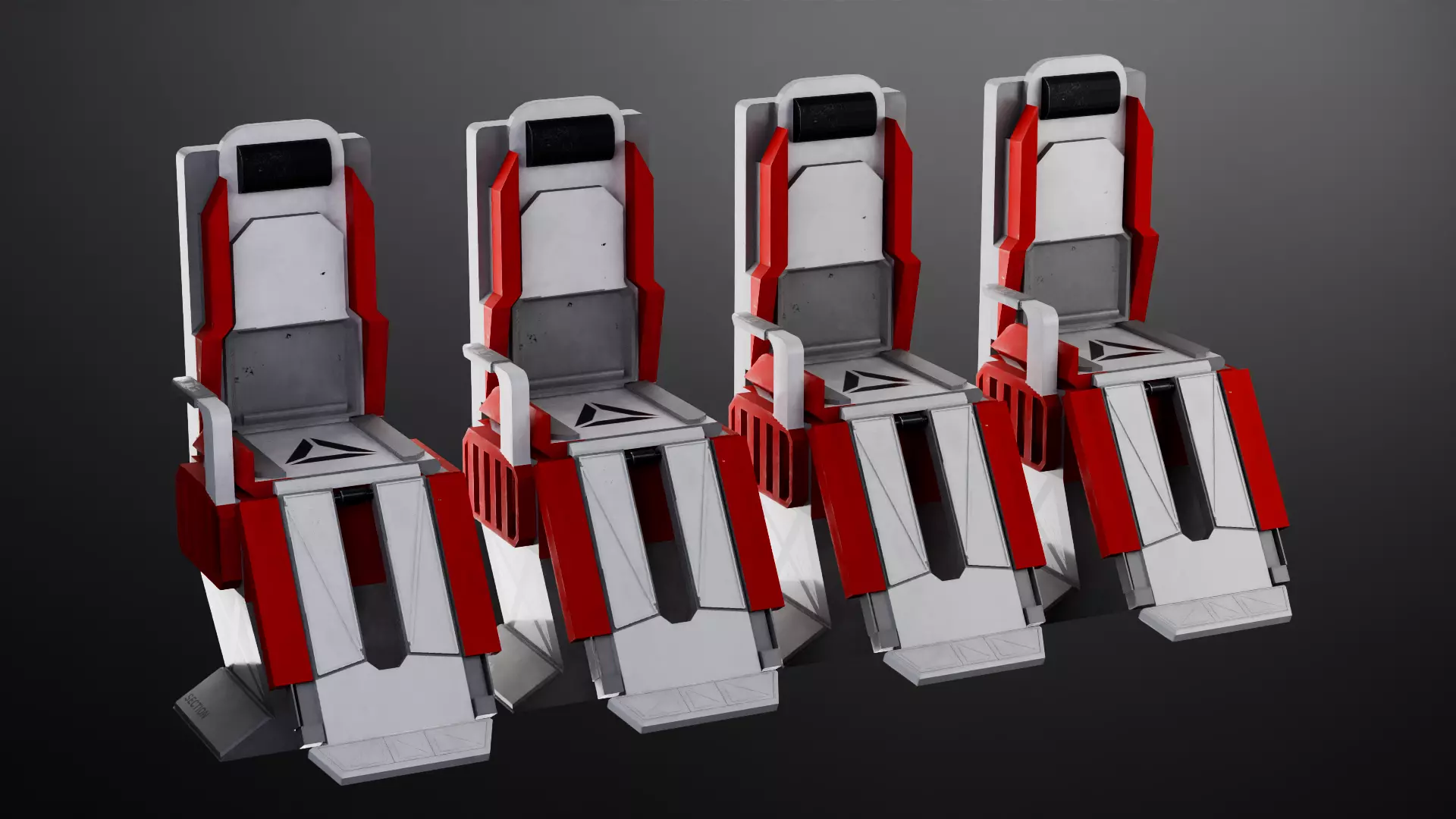 Spaceship chair Game Assets item3 3D model_0