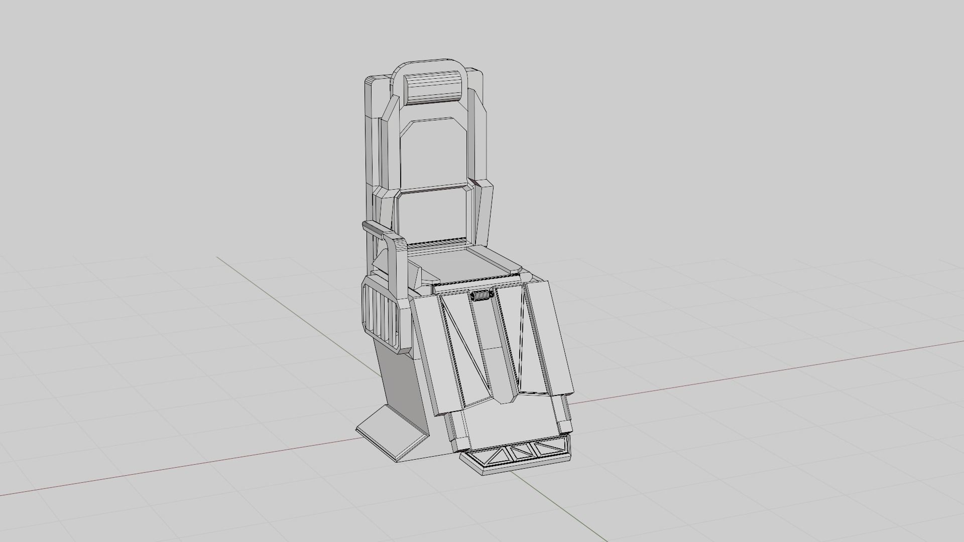 Spaceship chair Game Assets item3 3D model_4