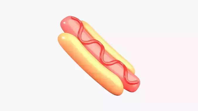 Hot Dog 3D Illustration