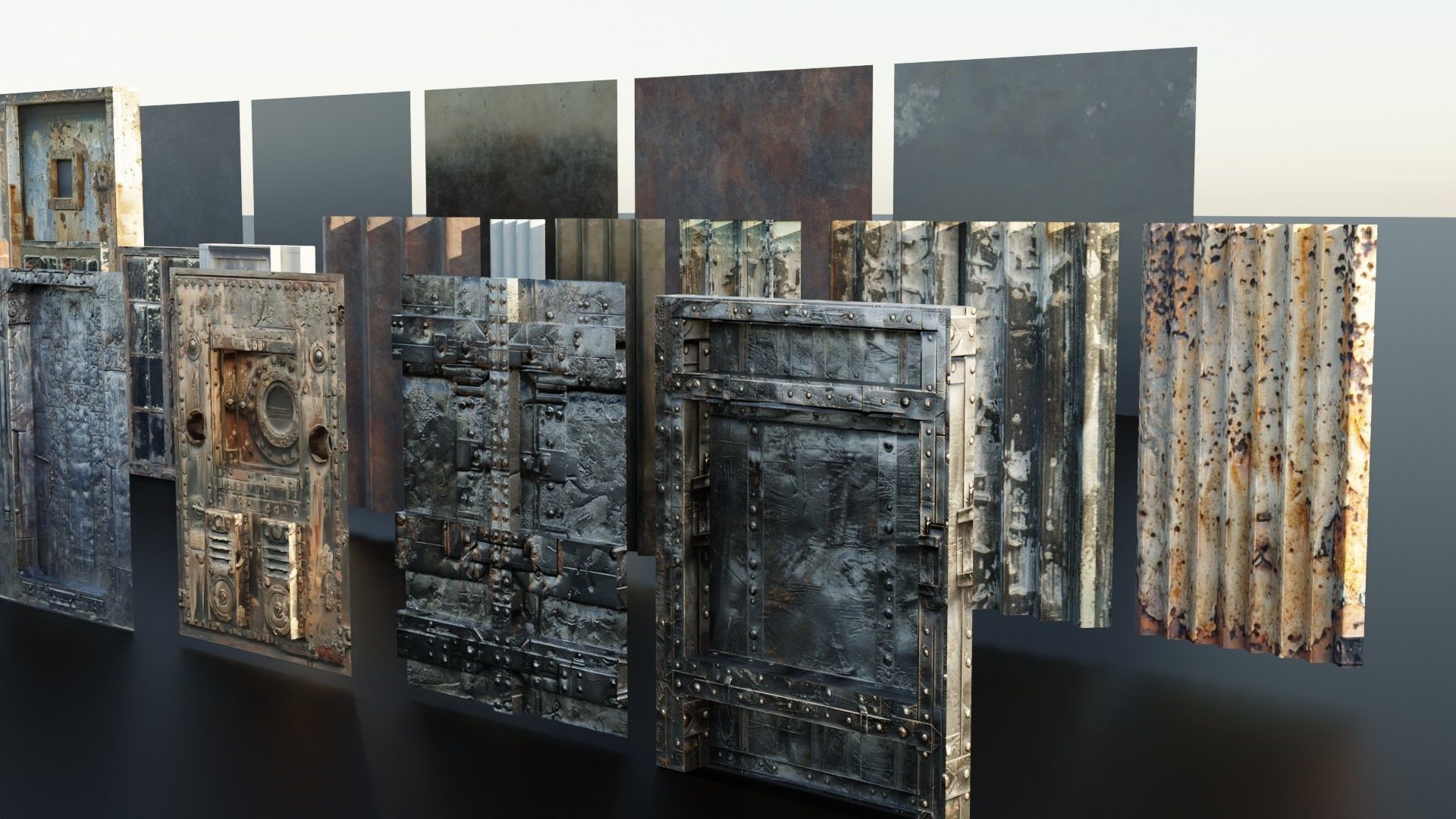 Dystopic Structure Elements Low-poly 3D model_7