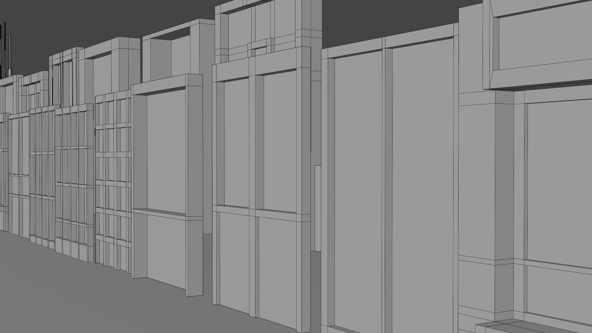 Dystopic Structure Elements Low-poly 3D model_14