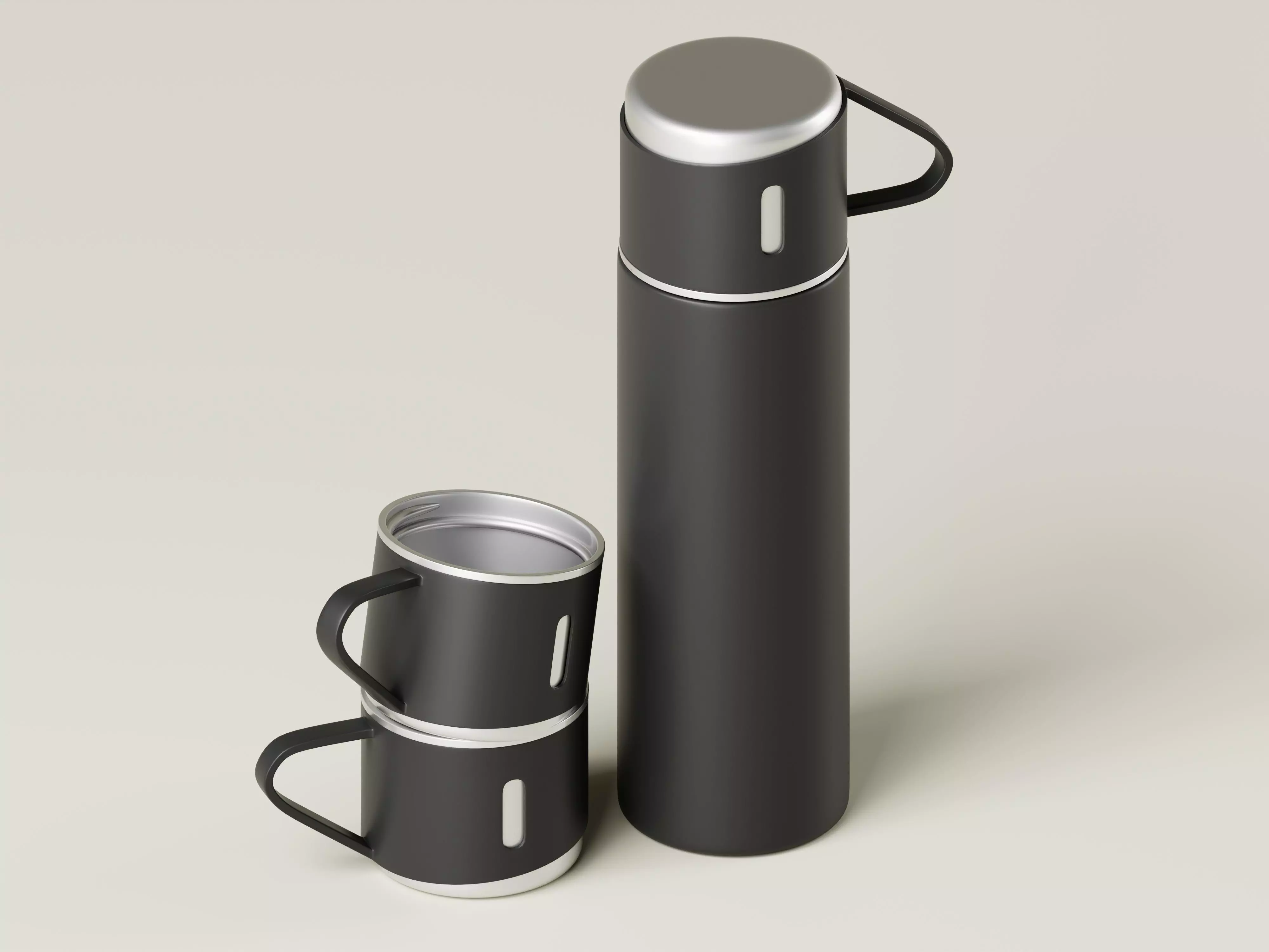 Steel Vacuum Flask 3D Model Low-poly 3D model_0