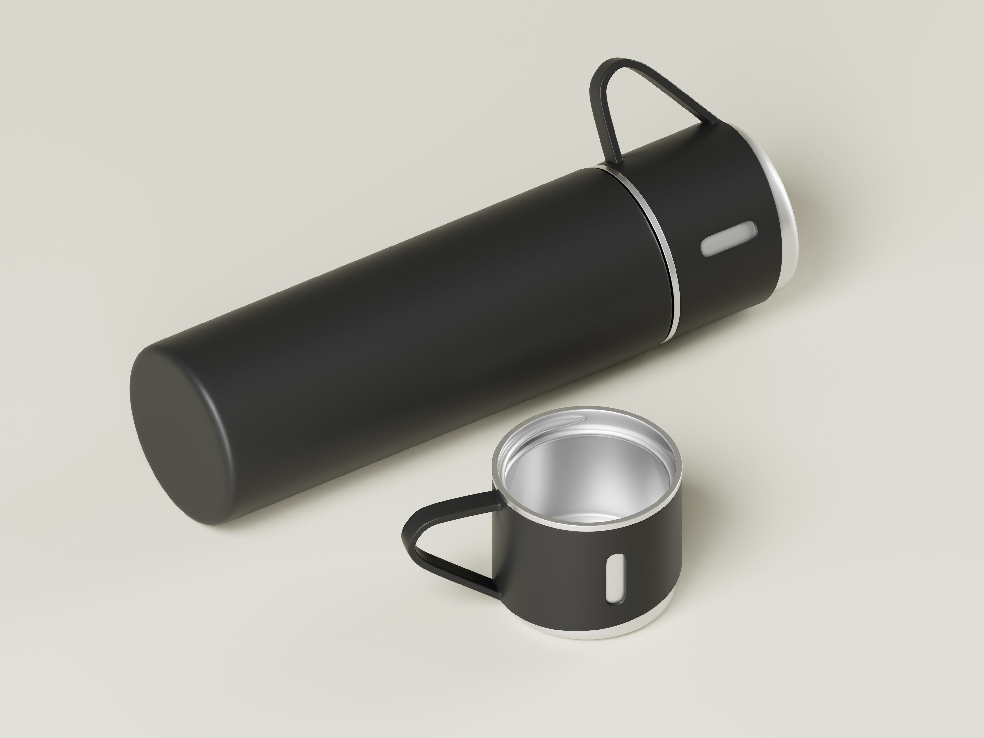 Steel Vacuum Flask 3D Model Low-poly 3D model_8