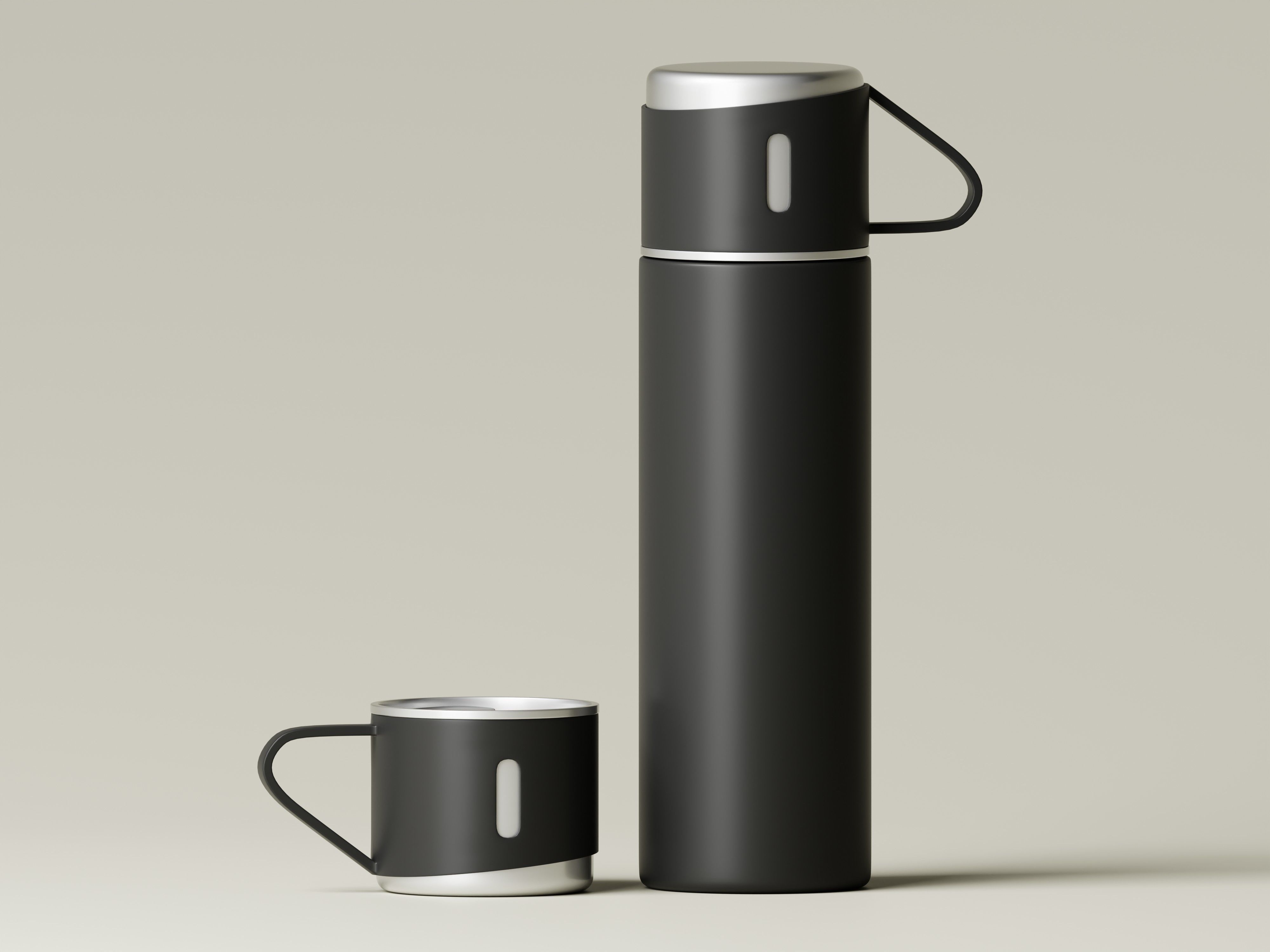 Steel Vacuum Flask 3D Model Low-poly 3D model_3
