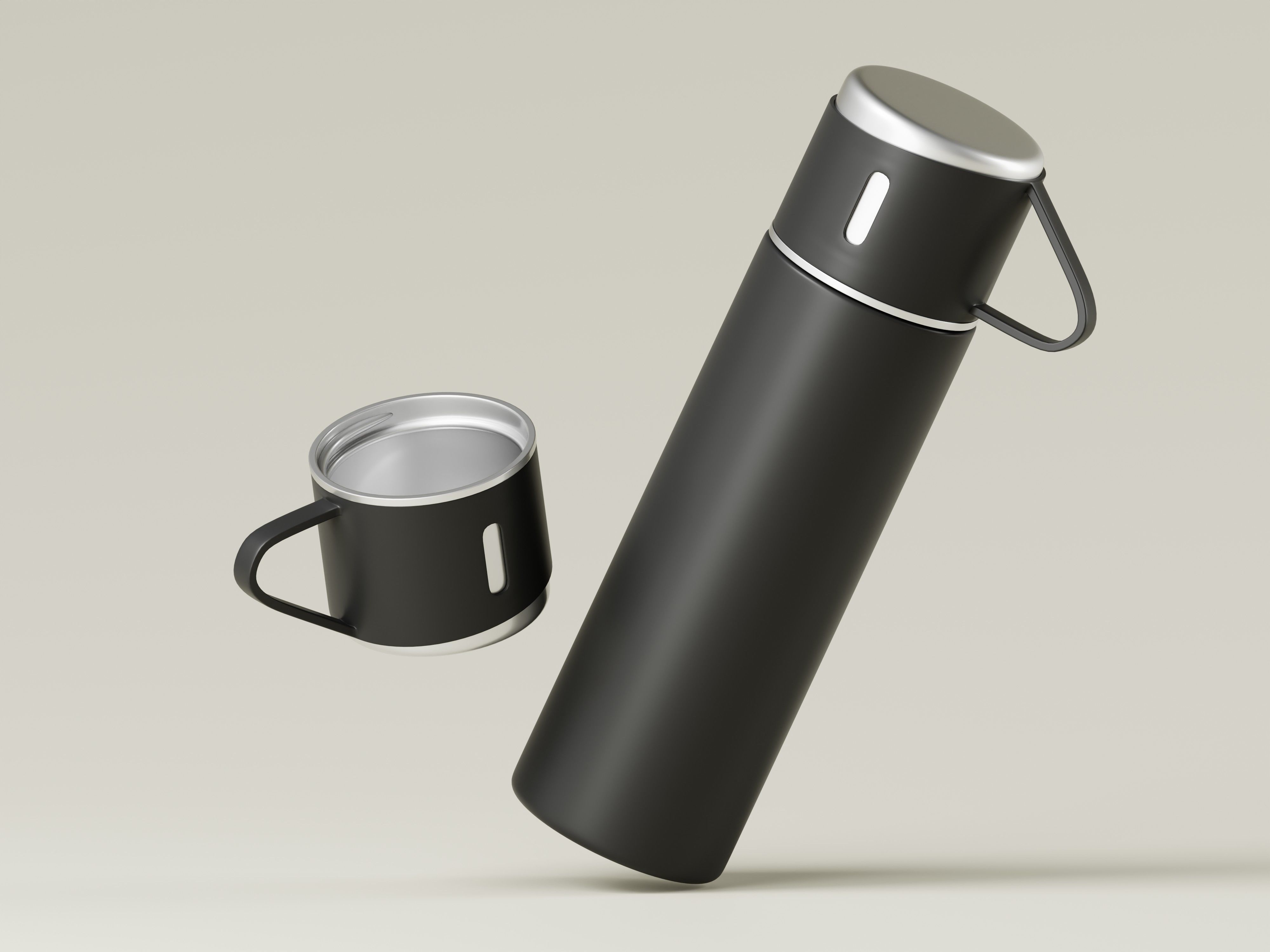 Steel Vacuum Flask 3D Model Low-poly 3D model_6