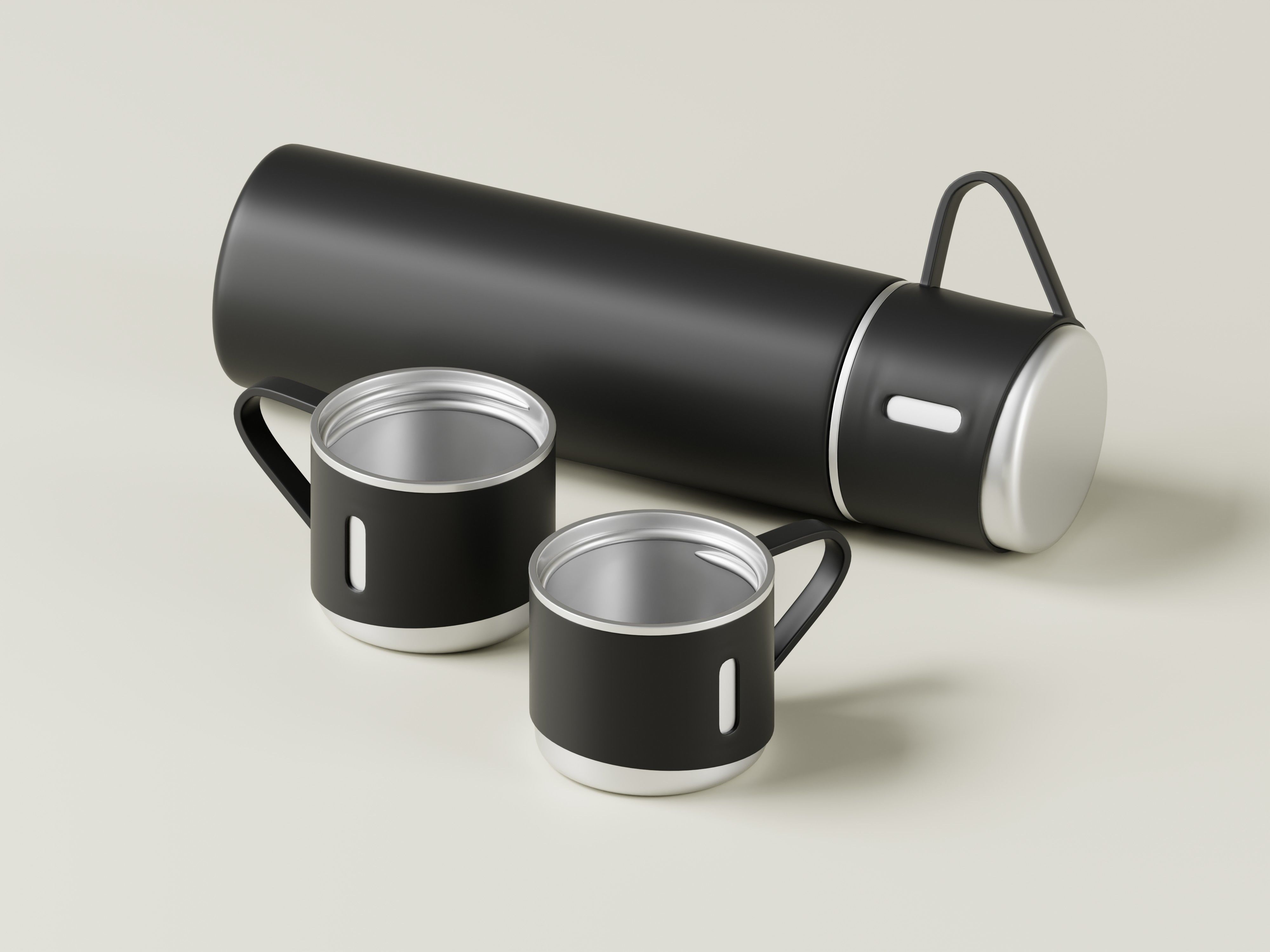 Steel Vacuum Flask 3D Model Low-poly 3D model_9