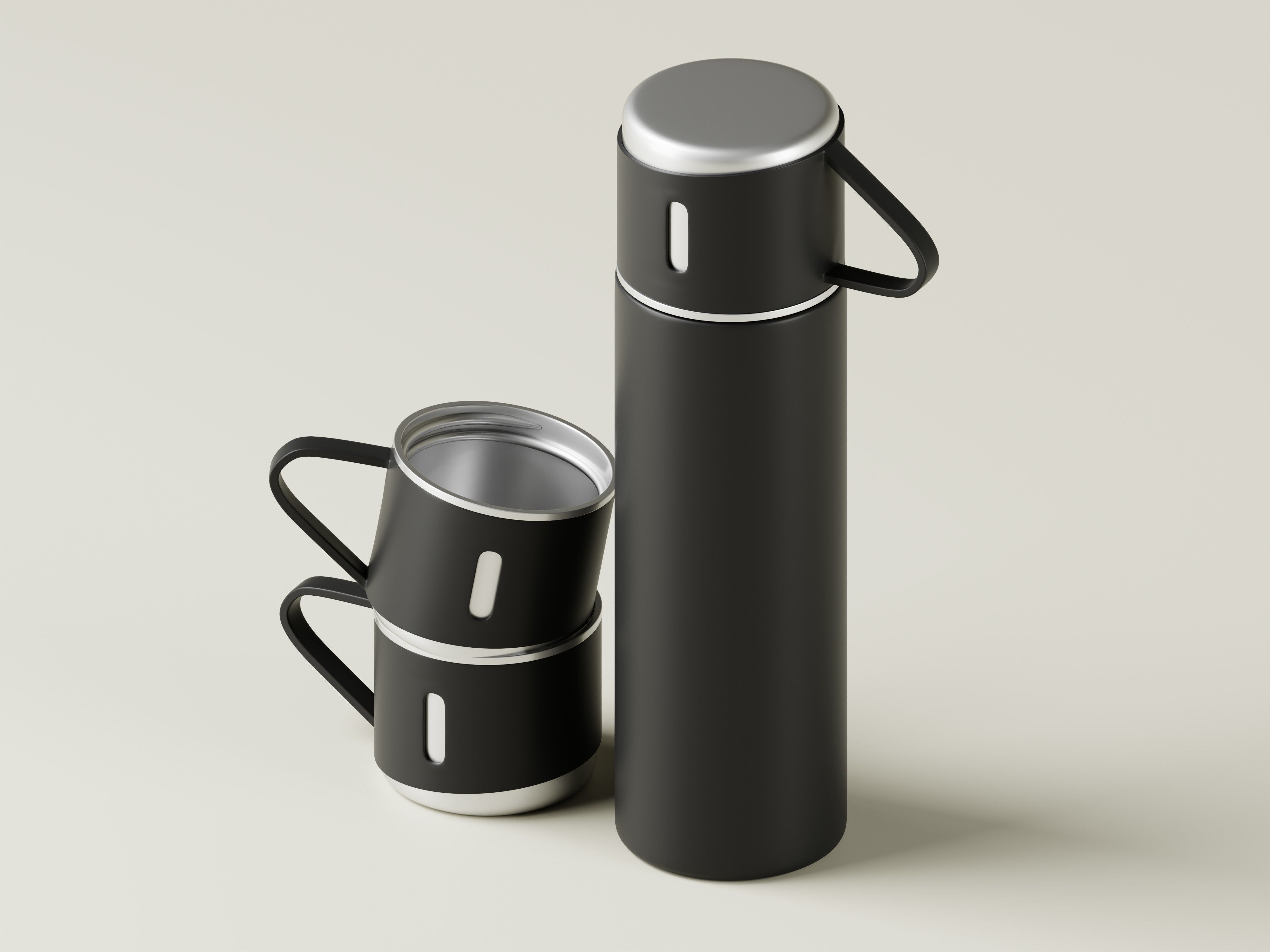 Steel Vacuum Flask 3D Model Low-poly 3D model_5