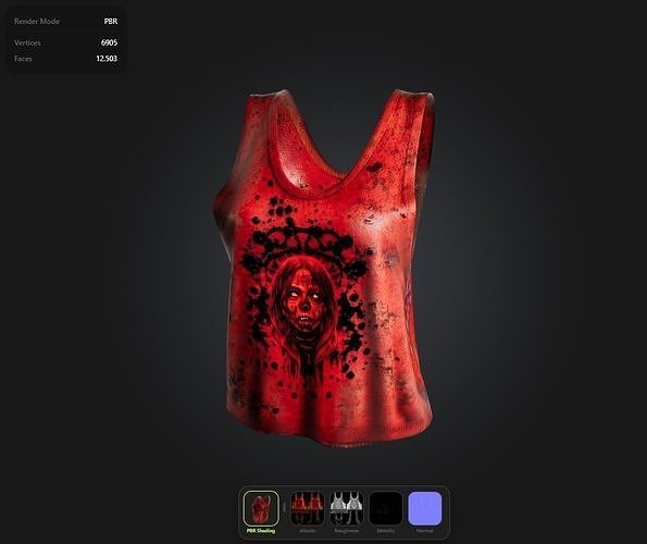 Zombie Top game ready UE5 PBR VR VR Low-poly 3D model