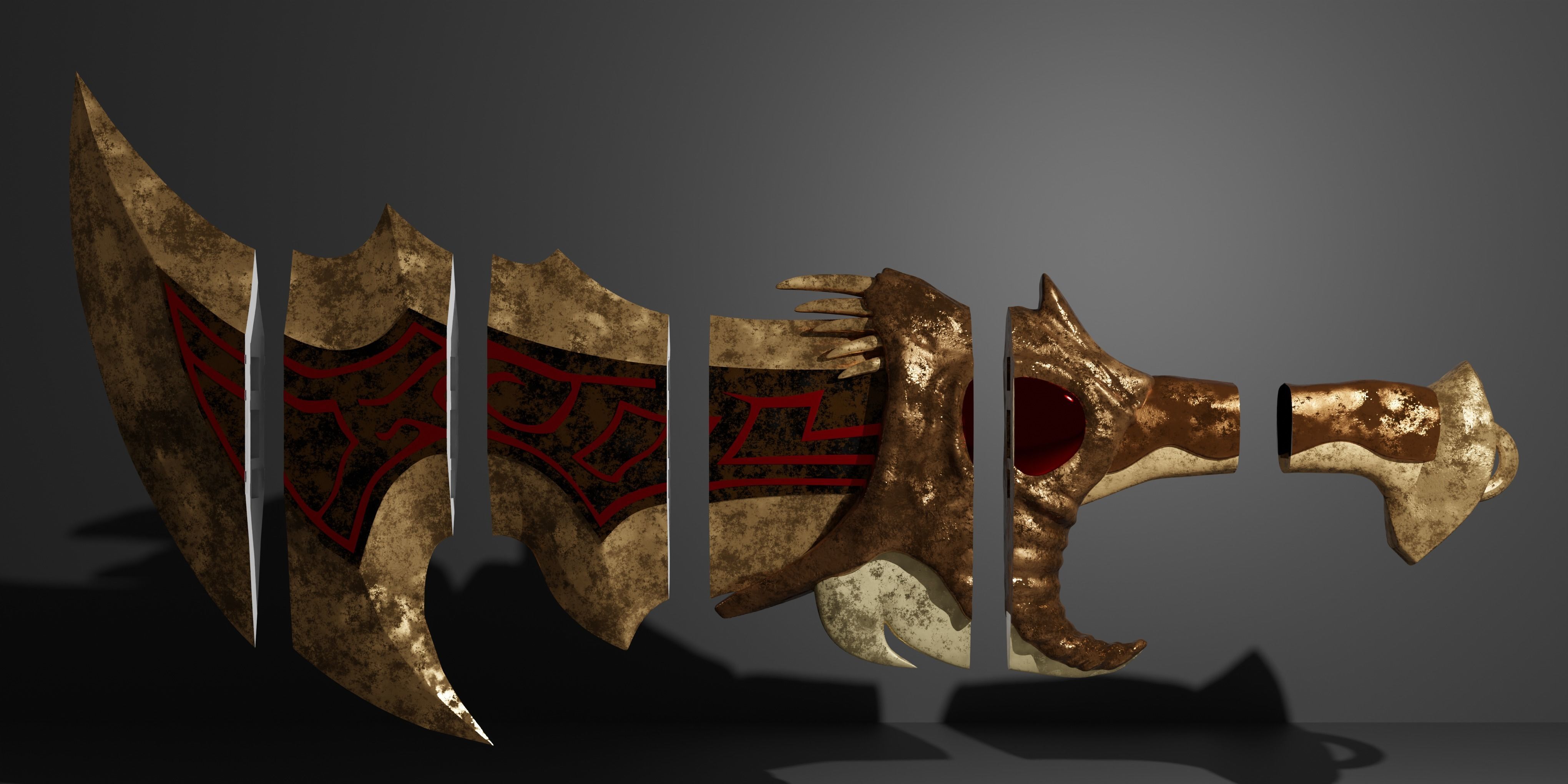 God of War 2 ps2 Kratos Blades of Athena 3d print model 3D print model_7