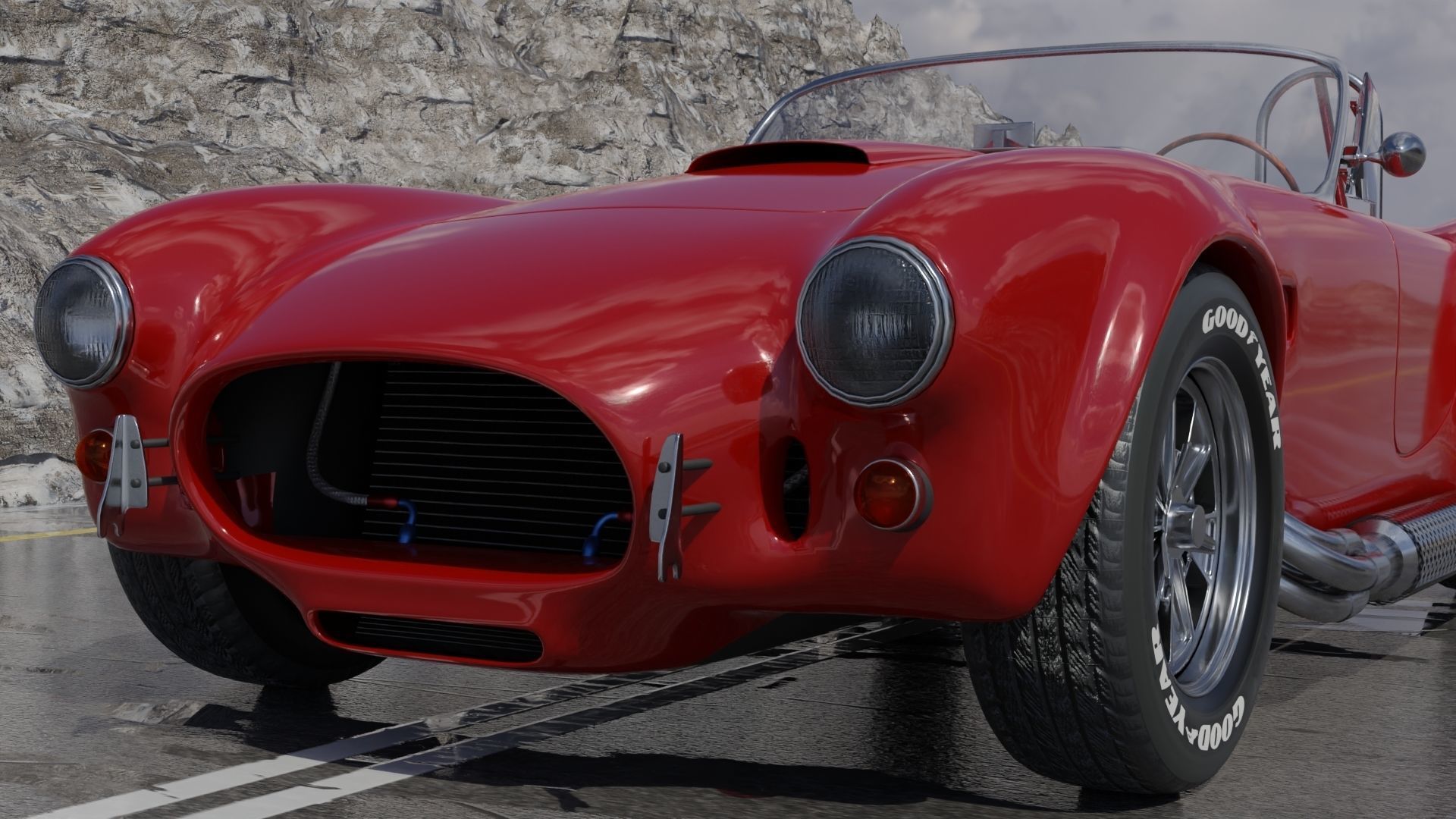 Car Shelby Cobra Low-poly 3D model_1