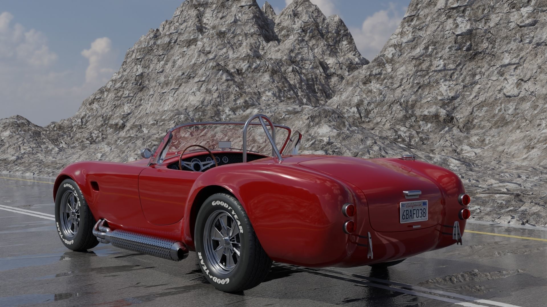 Car Shelby Cobra Low-poly 3D model_5