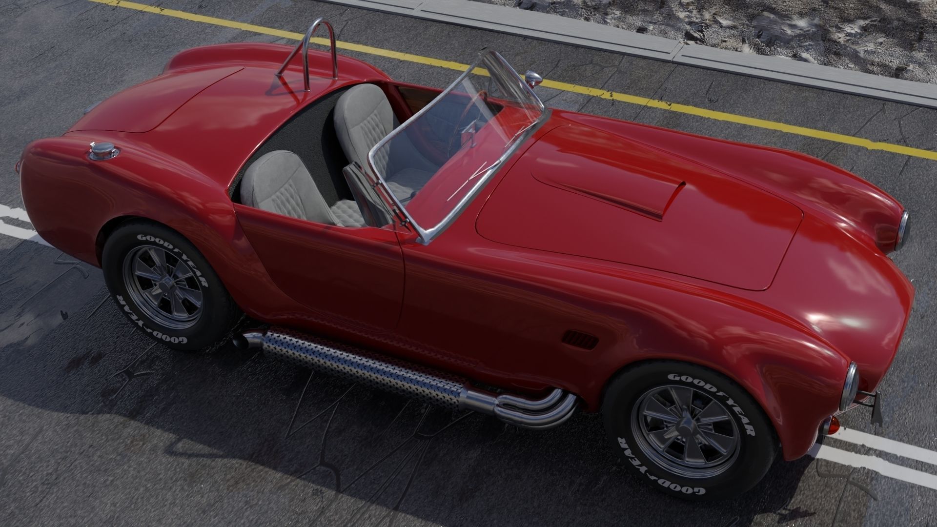 Car Shelby Cobra Low-poly 3D model_7