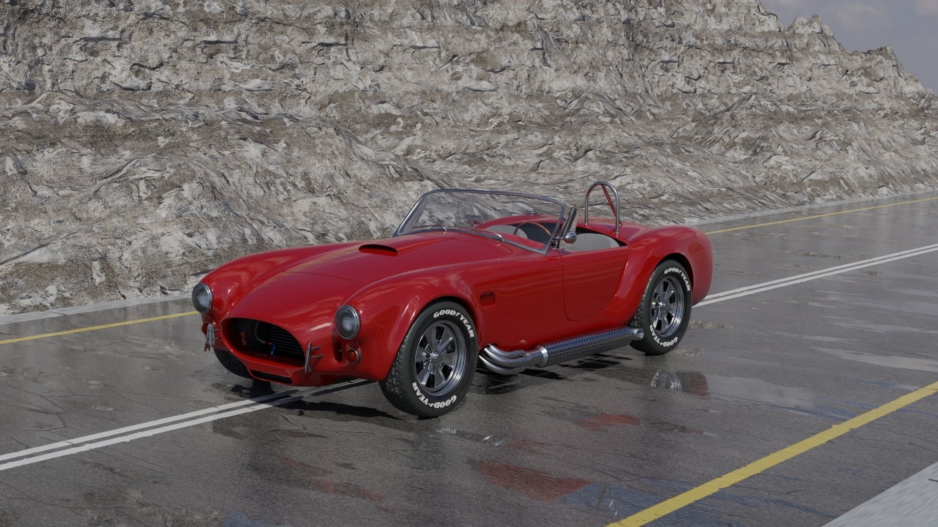 Car Shelby Cobra Low-poly 3D model_4