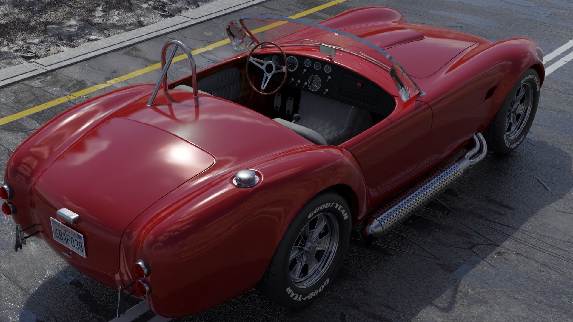 Car Shelby Cobra Low-poly 3D model_6