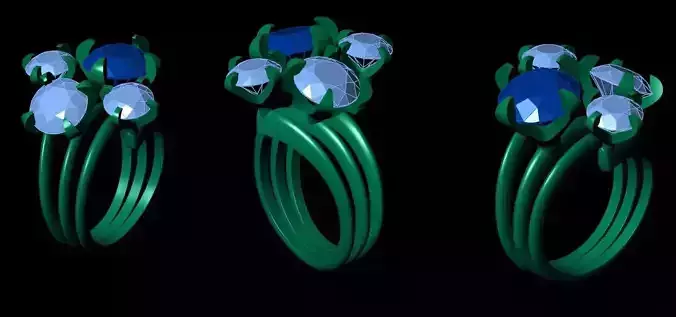 Solitaire ring 3d 3d jewelry ring  fancy ring 3d model 
