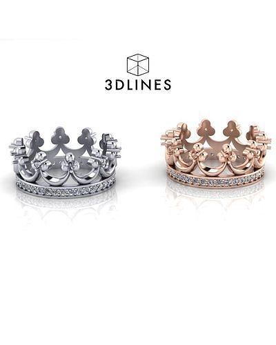crown jewelry ring 3D print model