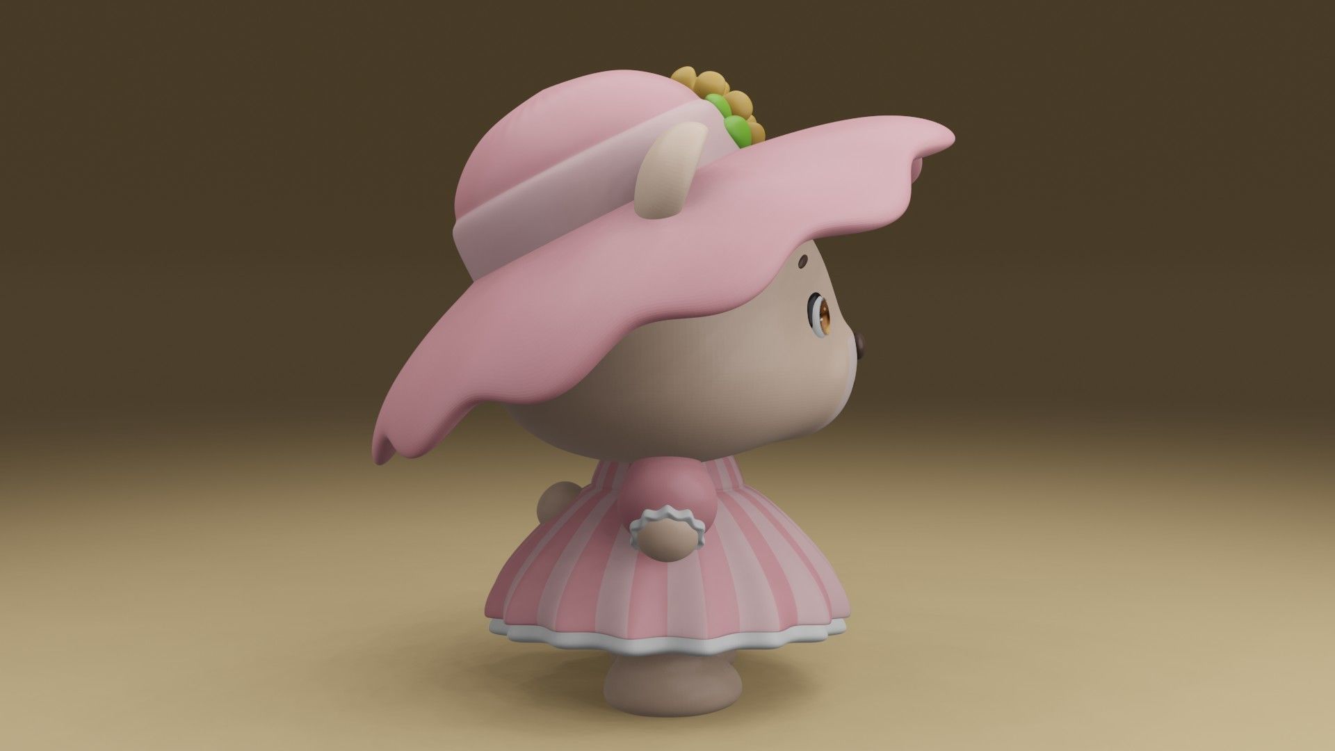 girl bear 3D print model_9