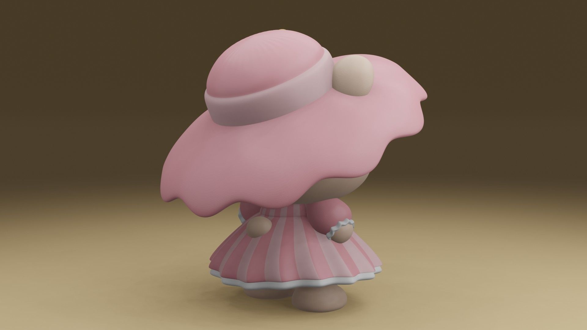 girl bear 3D print model_10