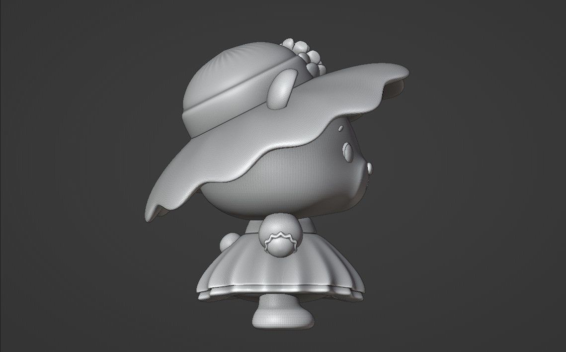 girl bear 3D print model_3