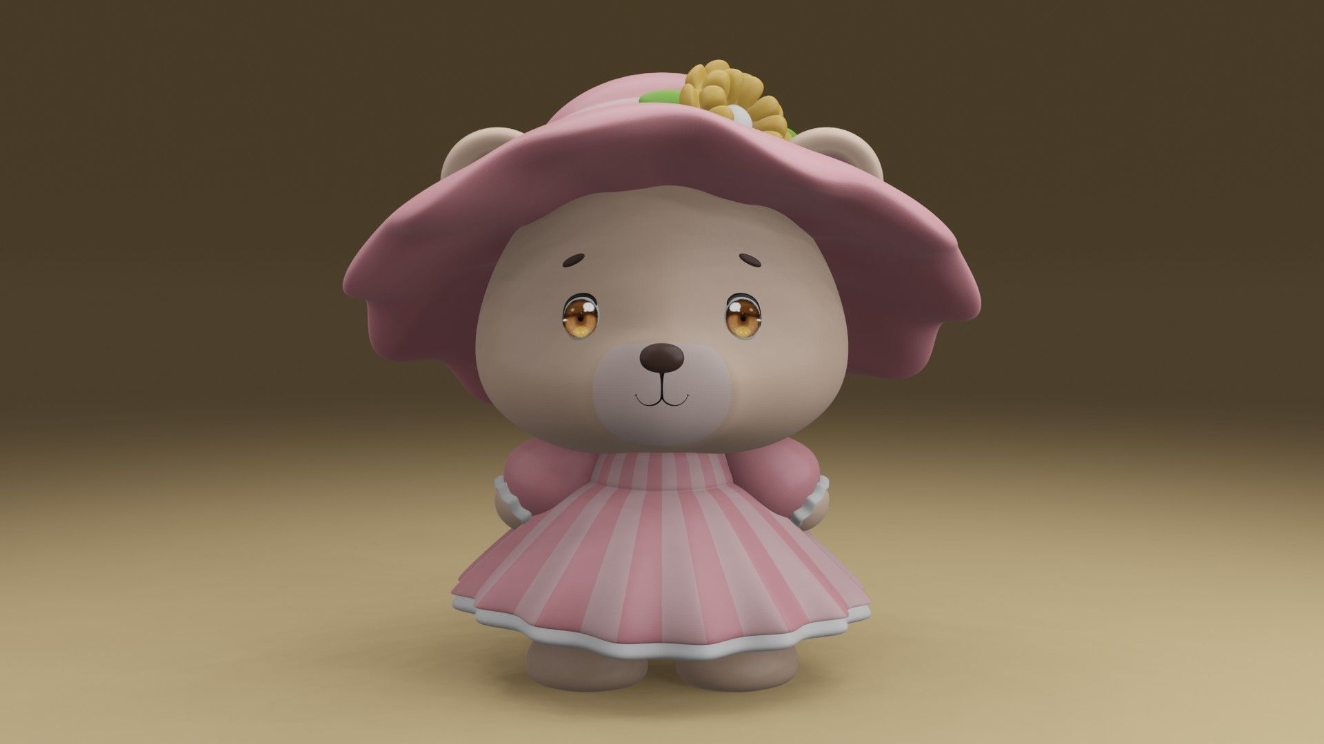 girl bear 3D print model_7