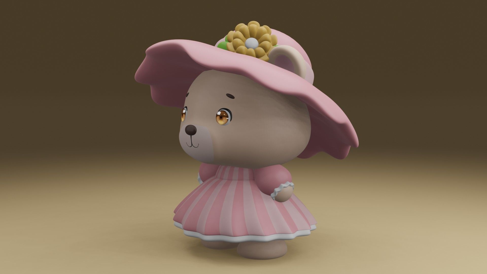 girl bear 3D print model_14
