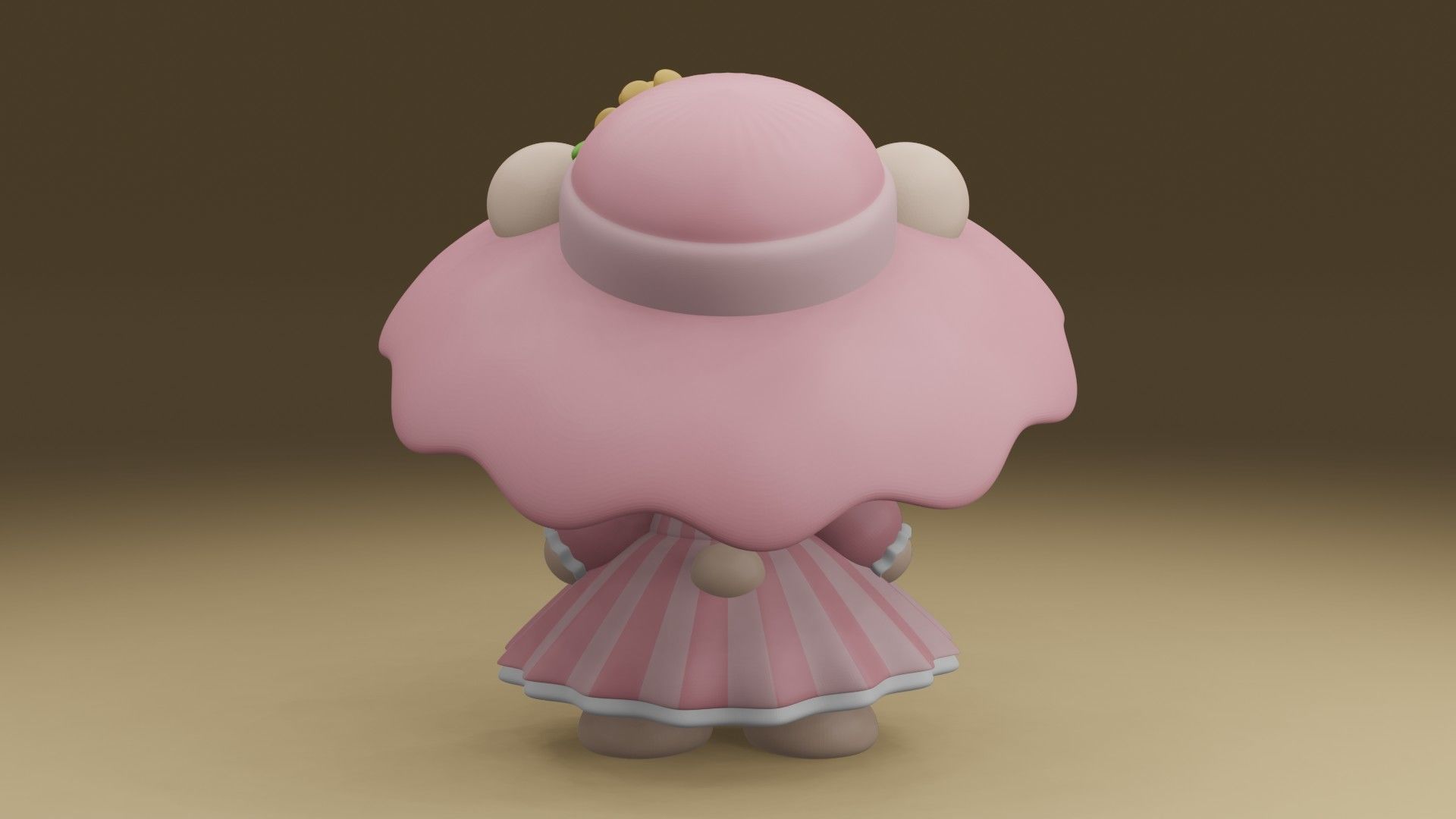 girl bear 3D print model_11