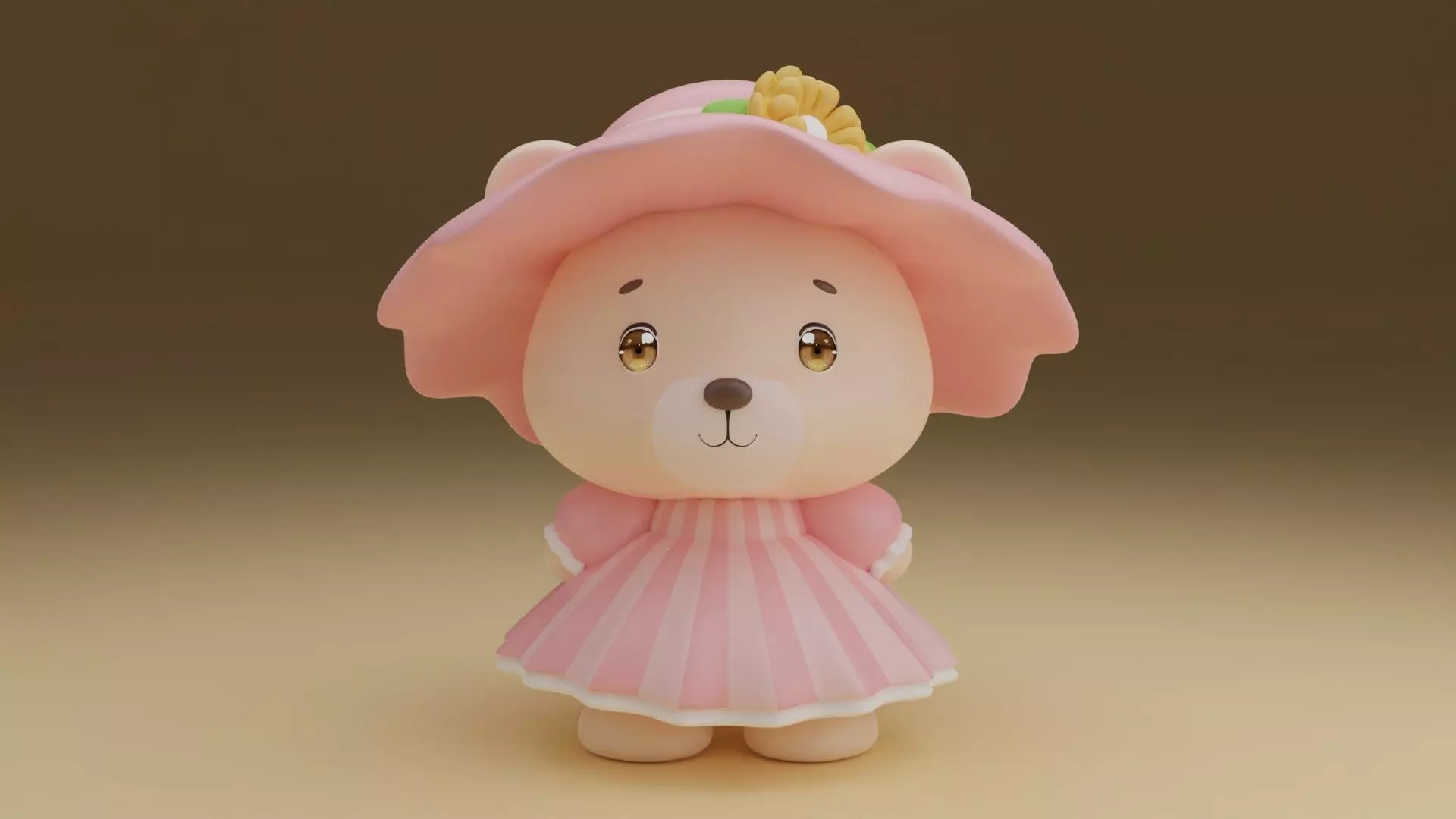 girl bear 3D print model_0