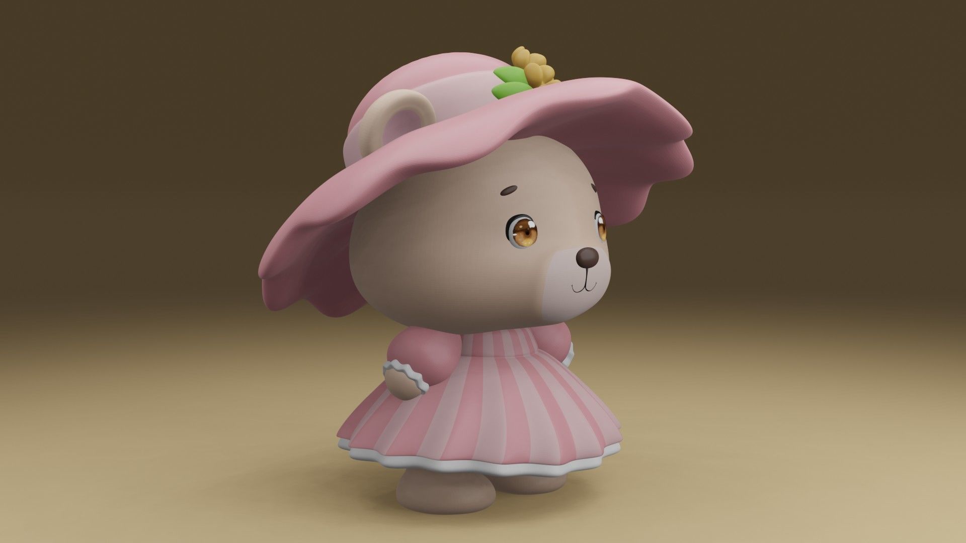girl bear 3D print model_8