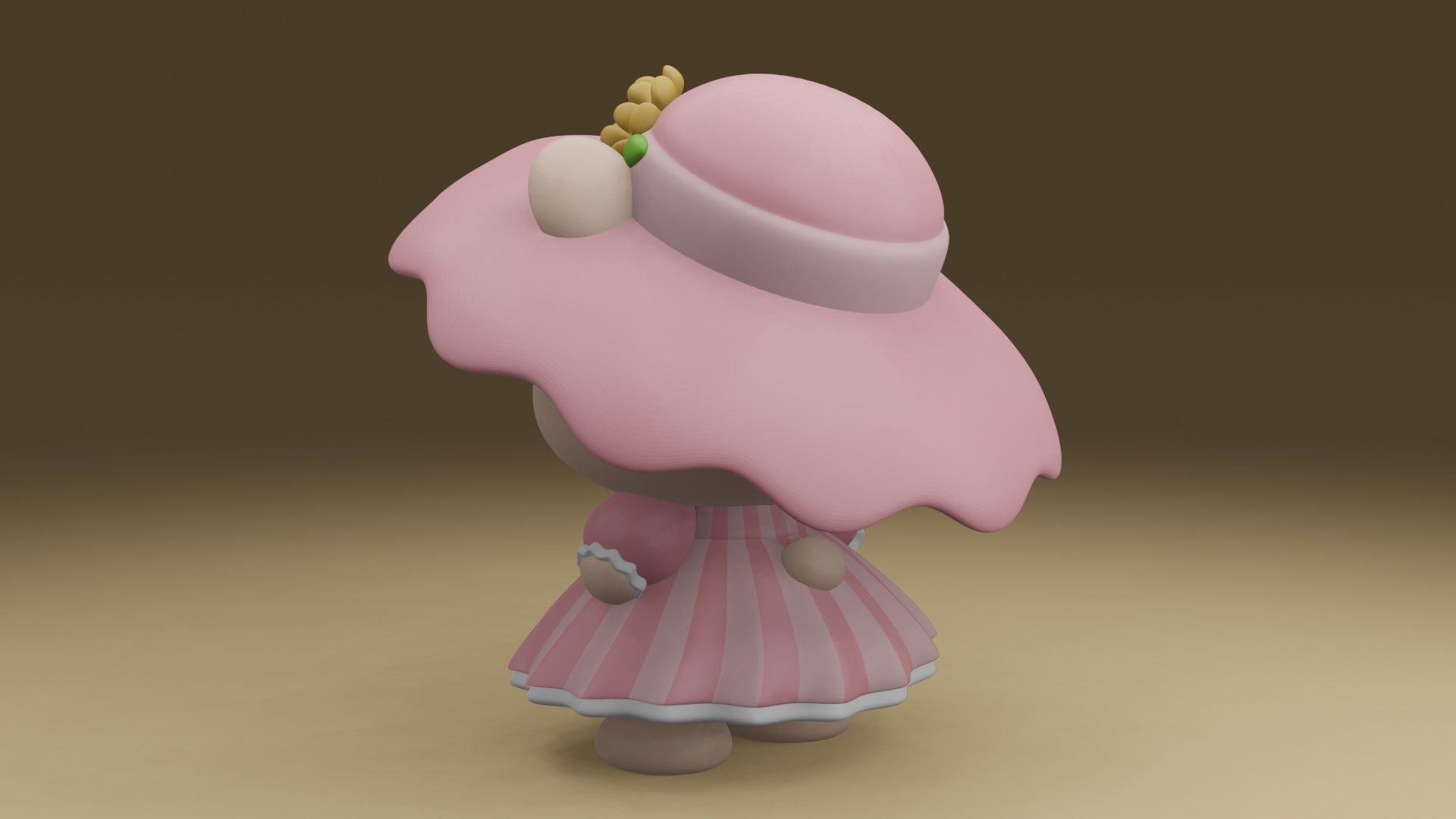 girl bear 3D print model_12