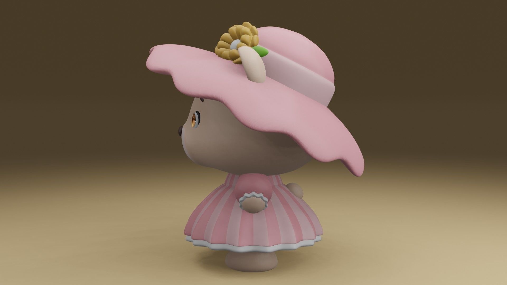 girl bear 3D print model_13