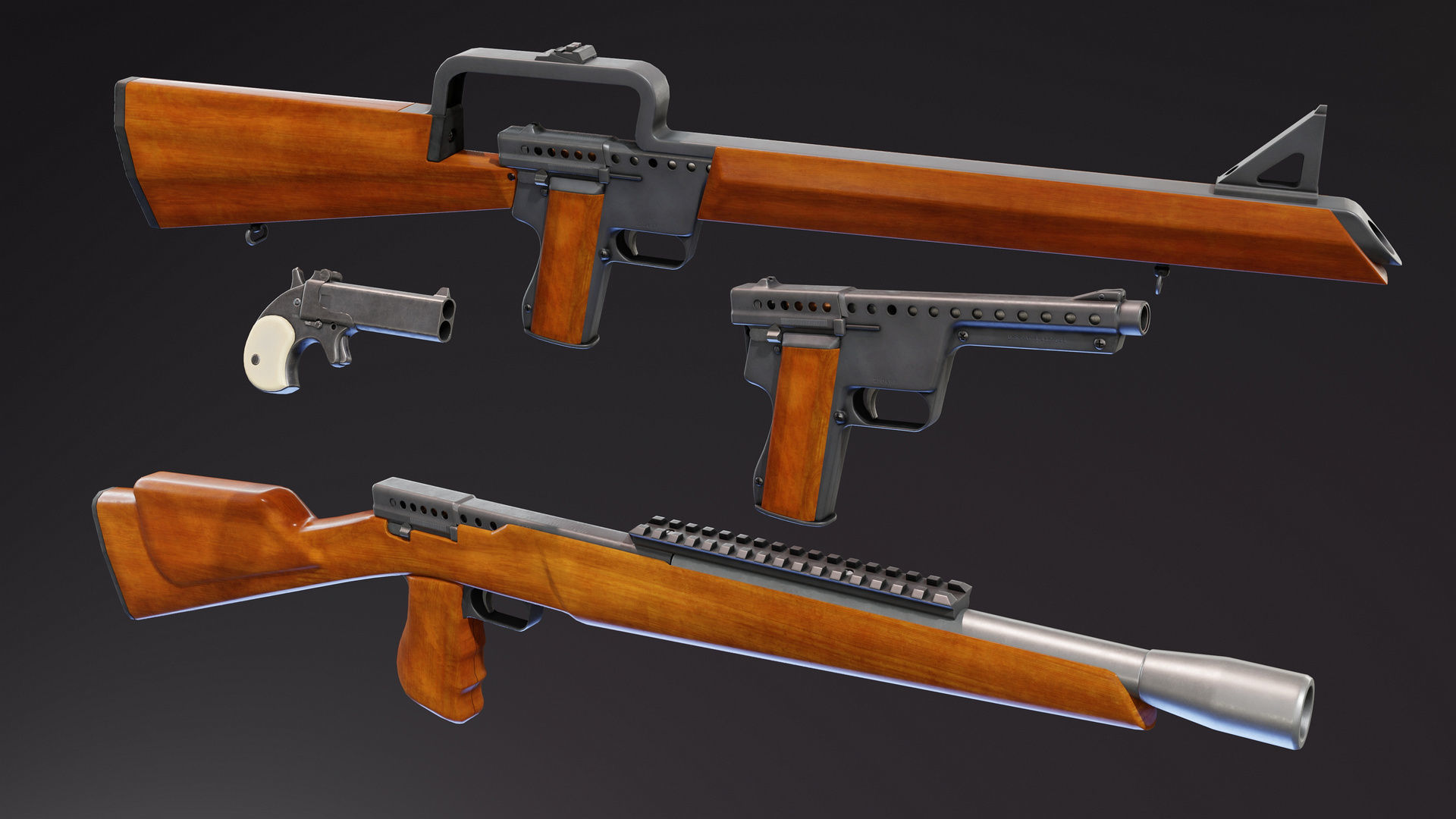 Gyrojet Weapons Low-poly 3D model_4