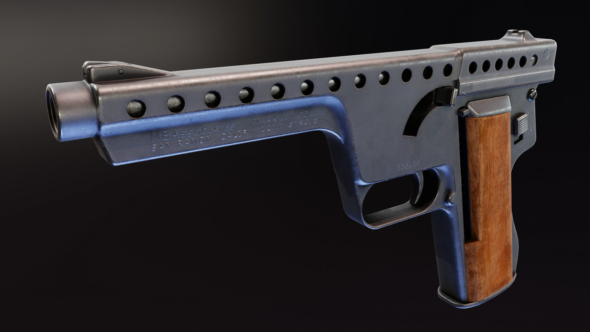 Gyrojet Weapons Low-poly 3D model_10