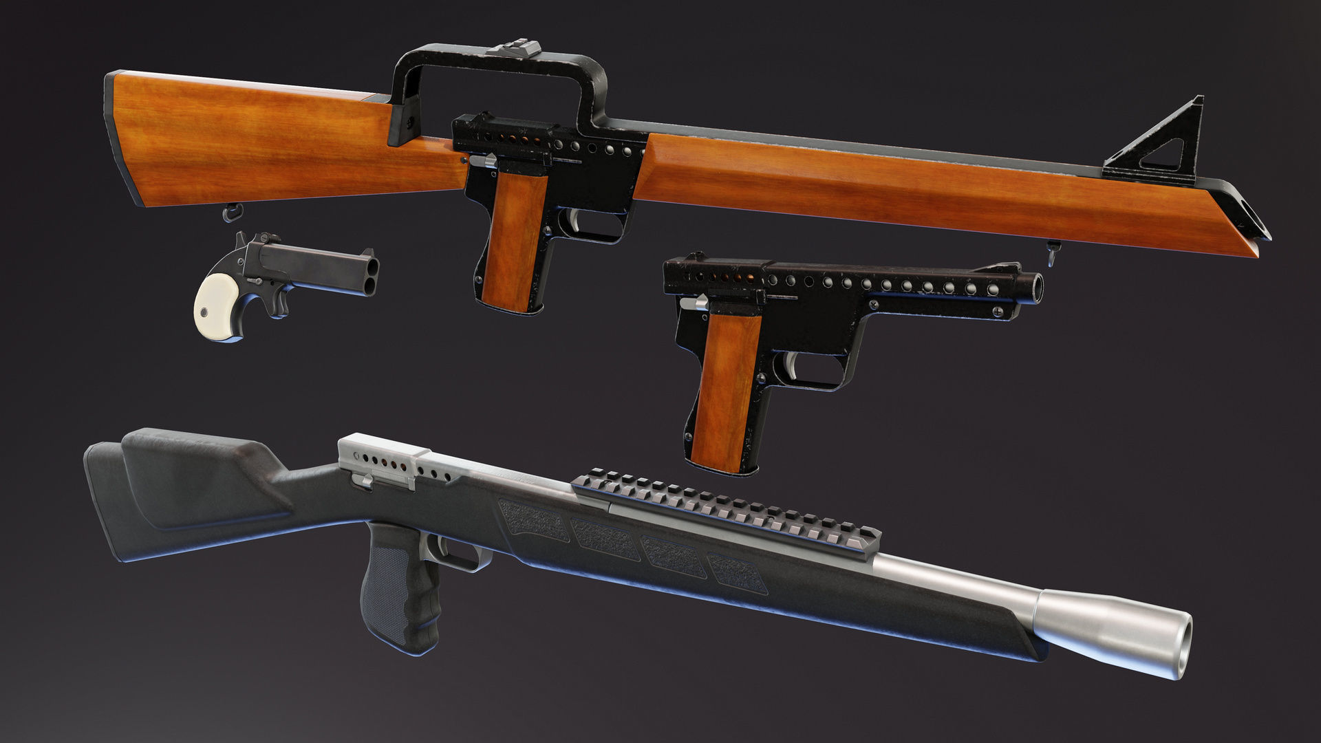 Gyrojet Weapons Low-poly 3D model_3