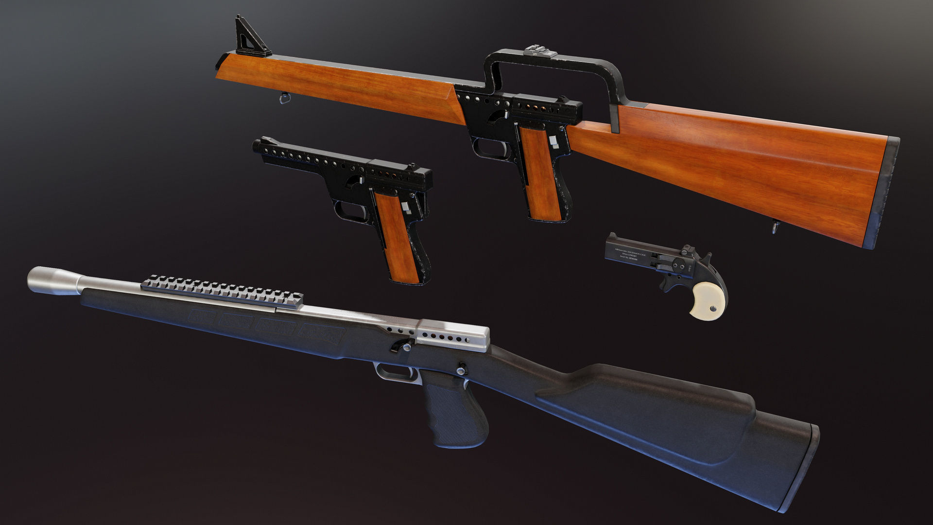 Gyrojet Weapons Low-poly 3D model_2