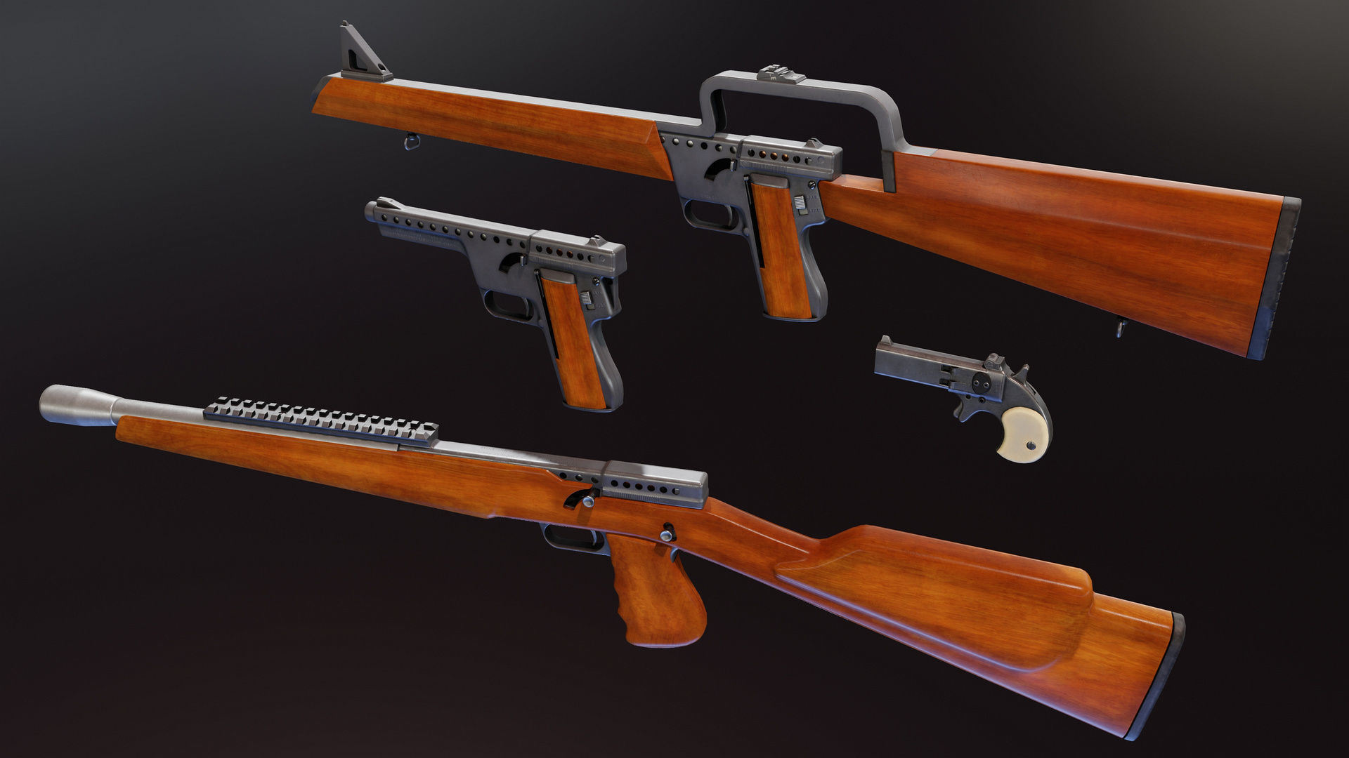 Gyrojet Weapons Low-poly 3D model_1