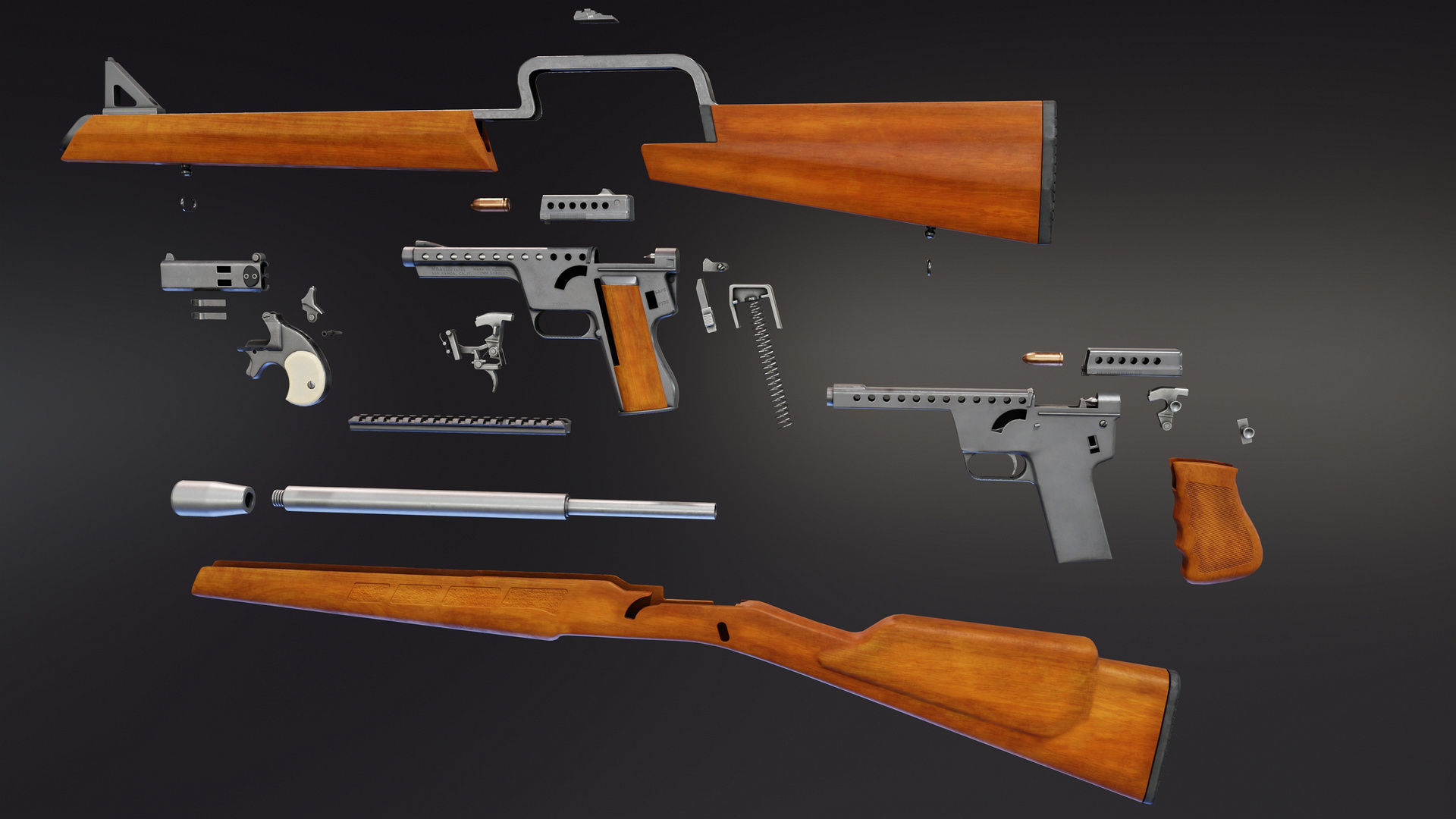 Gyrojet Weapons Low-poly 3D model_15