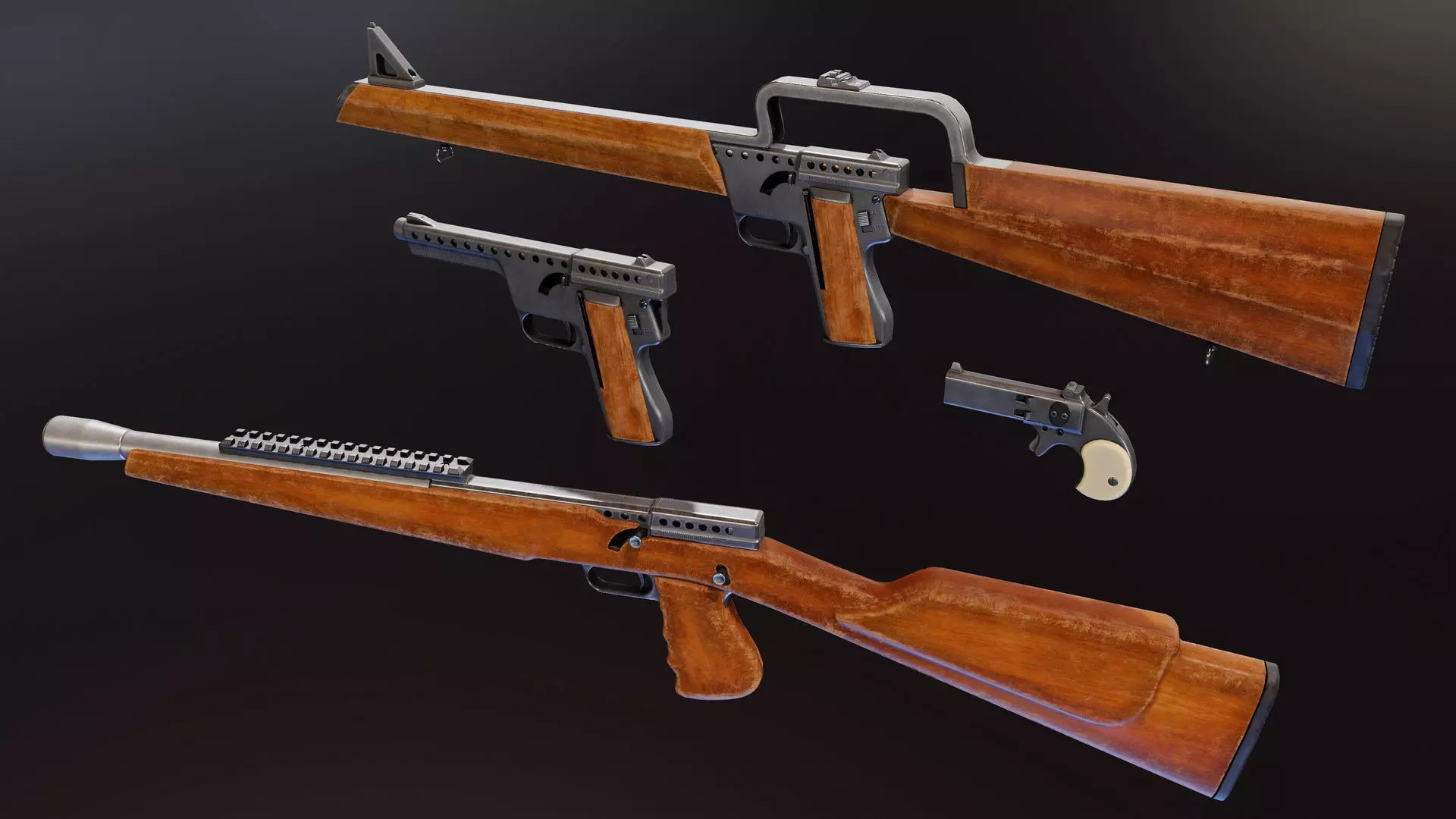 Gyrojet Weapons Low-poly 3D model_0