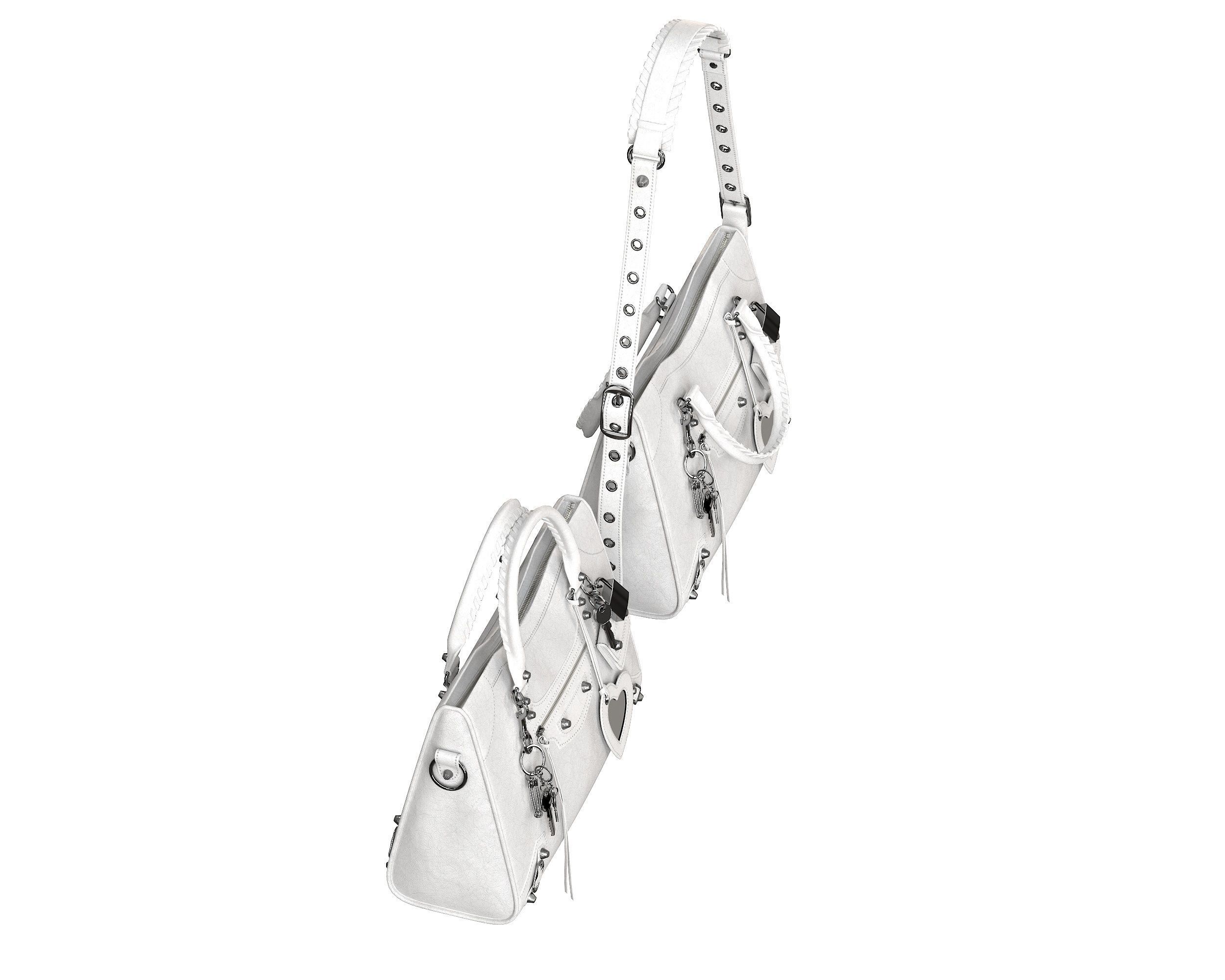 Balenciaga Le City Medium Bag White Low-poly 3D model_5