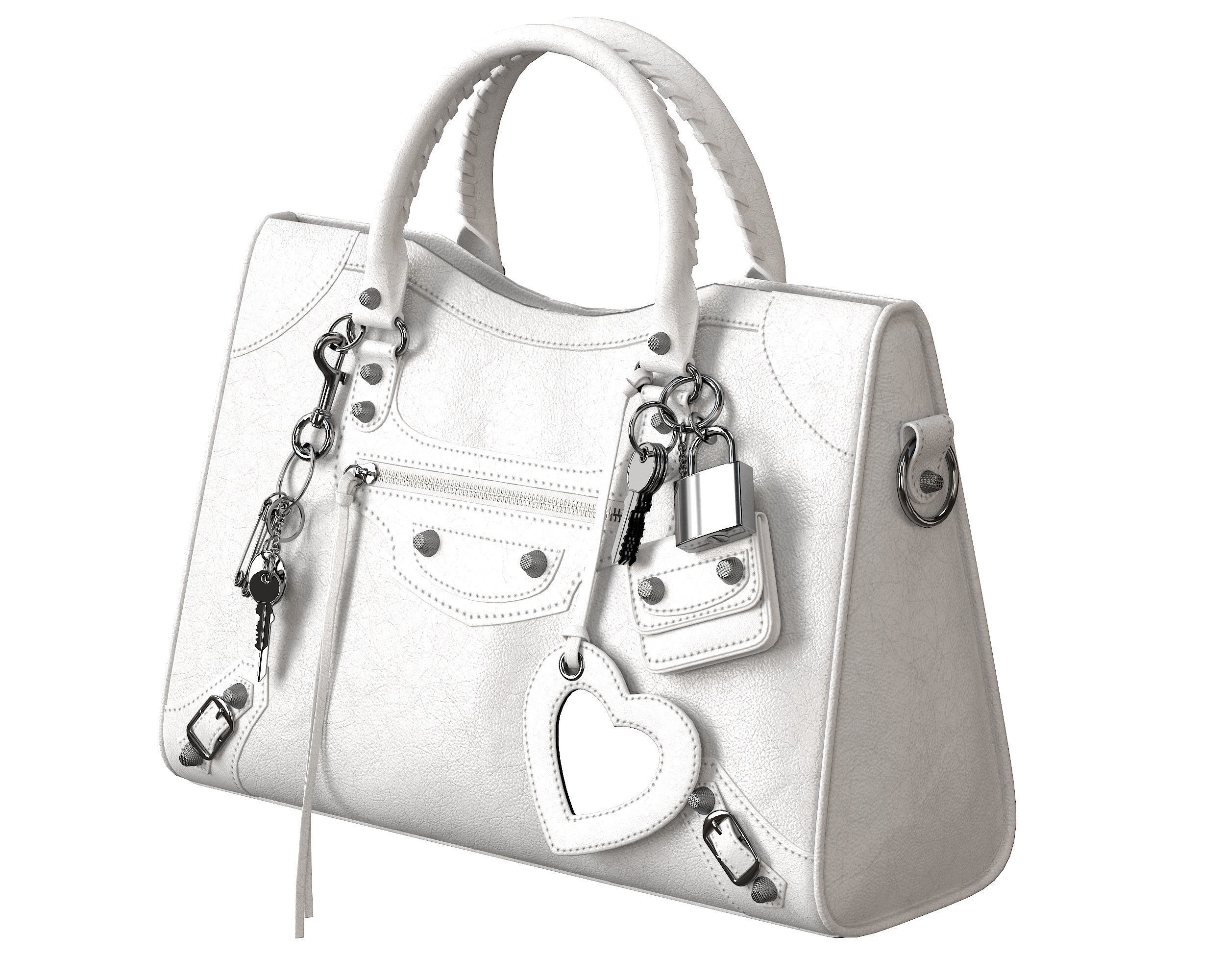 Balenciaga Le City Medium Bag White Low-poly 3D model_4