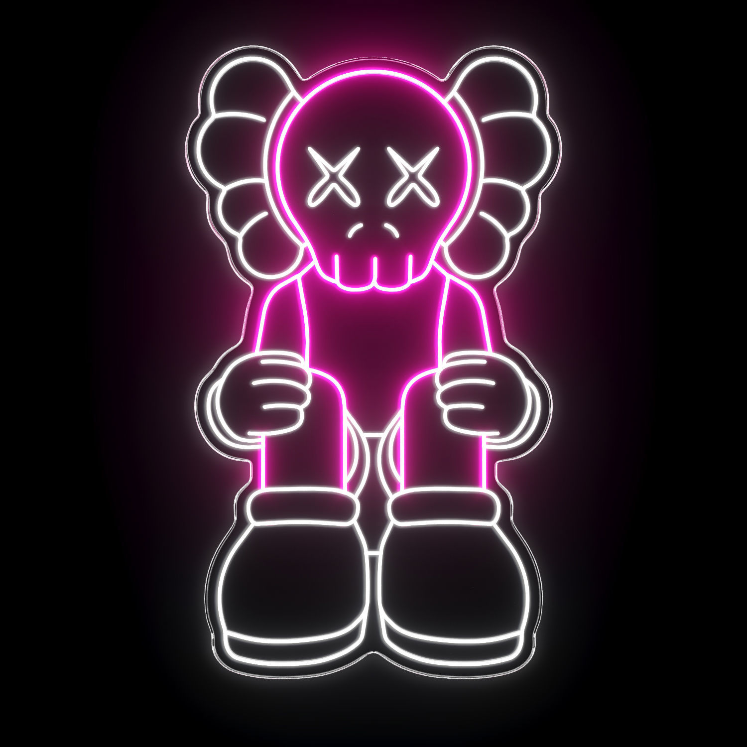 Kaws Neon Sign 3D model_2