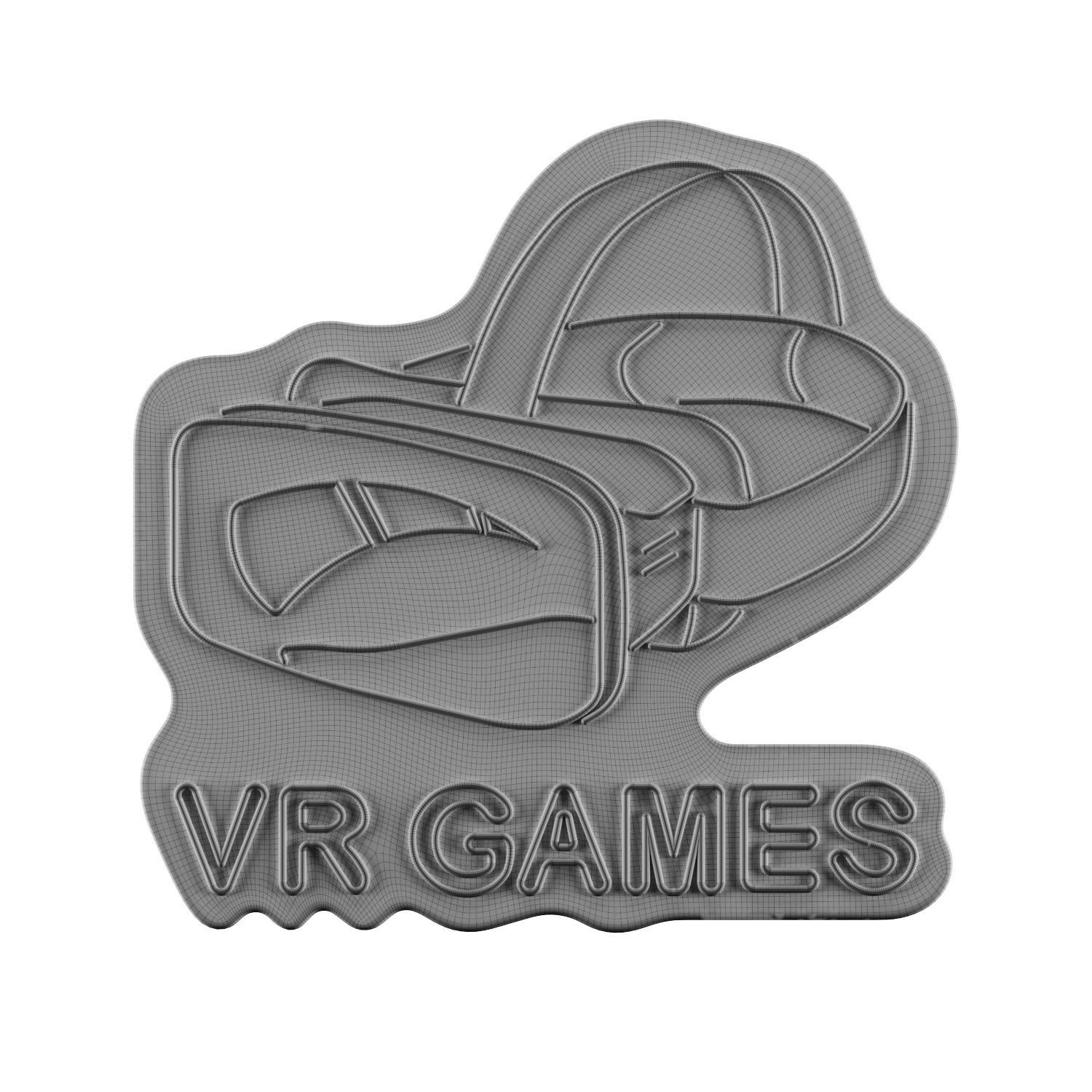 VR Games Neon Sign 3D model_1