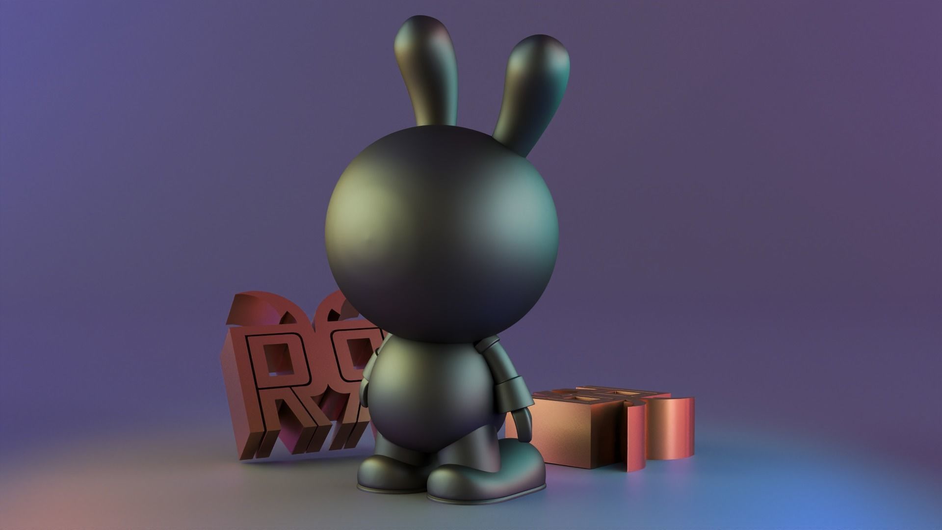 cute bunny astronaut 3D print model_10