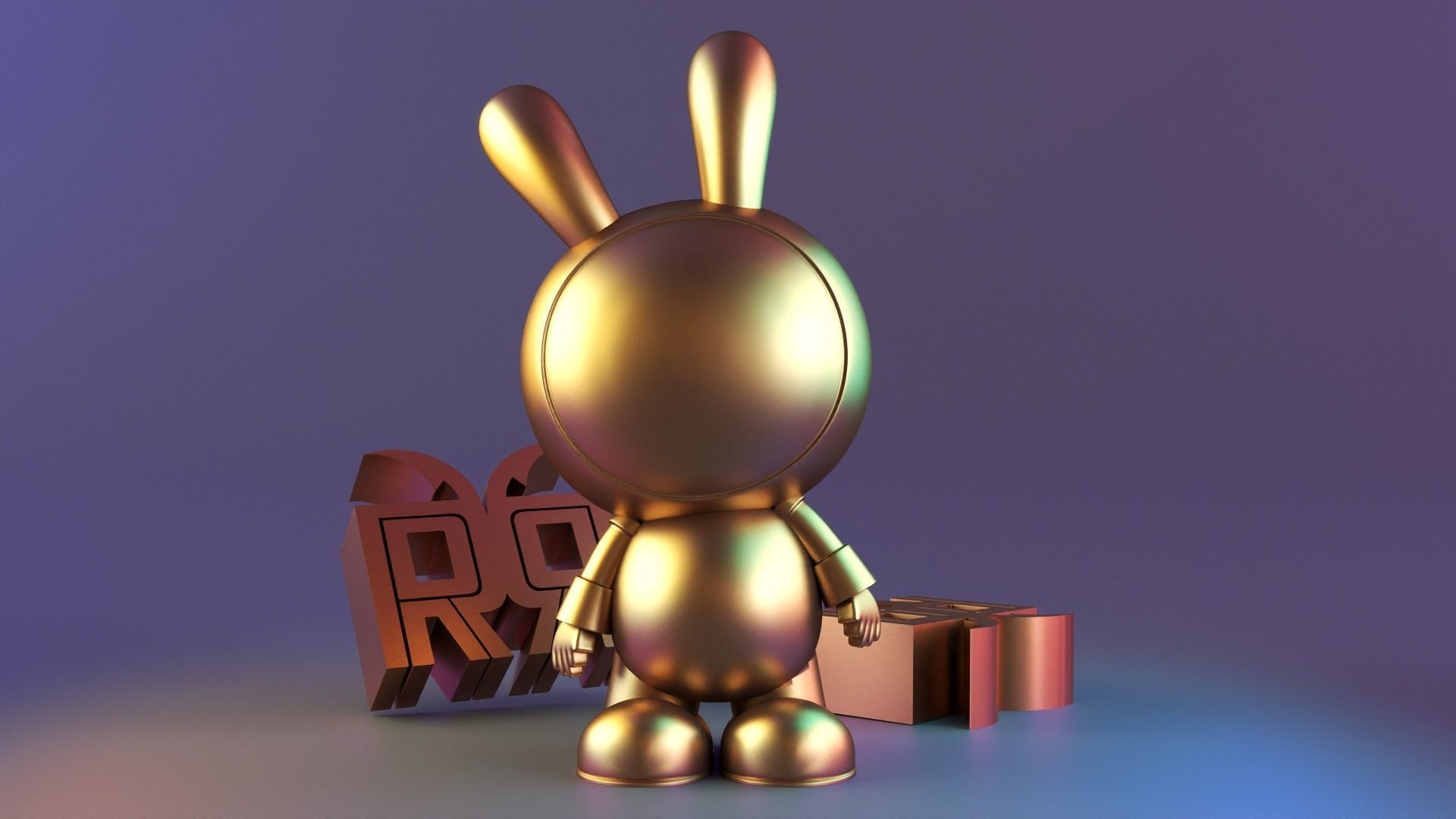 cute bunny astronaut 3D print model_9
