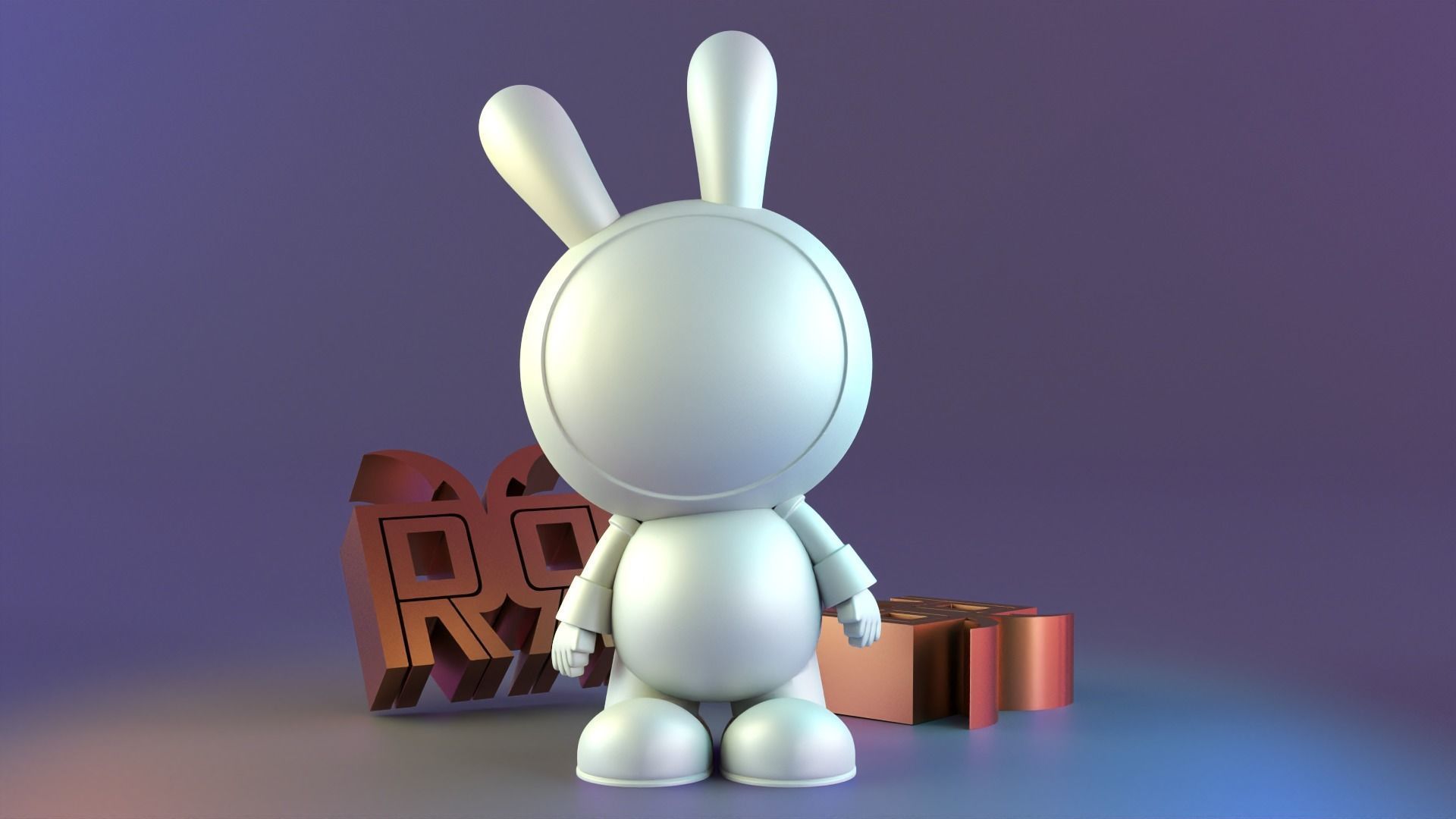 cute bunny astronaut 3D print model_6